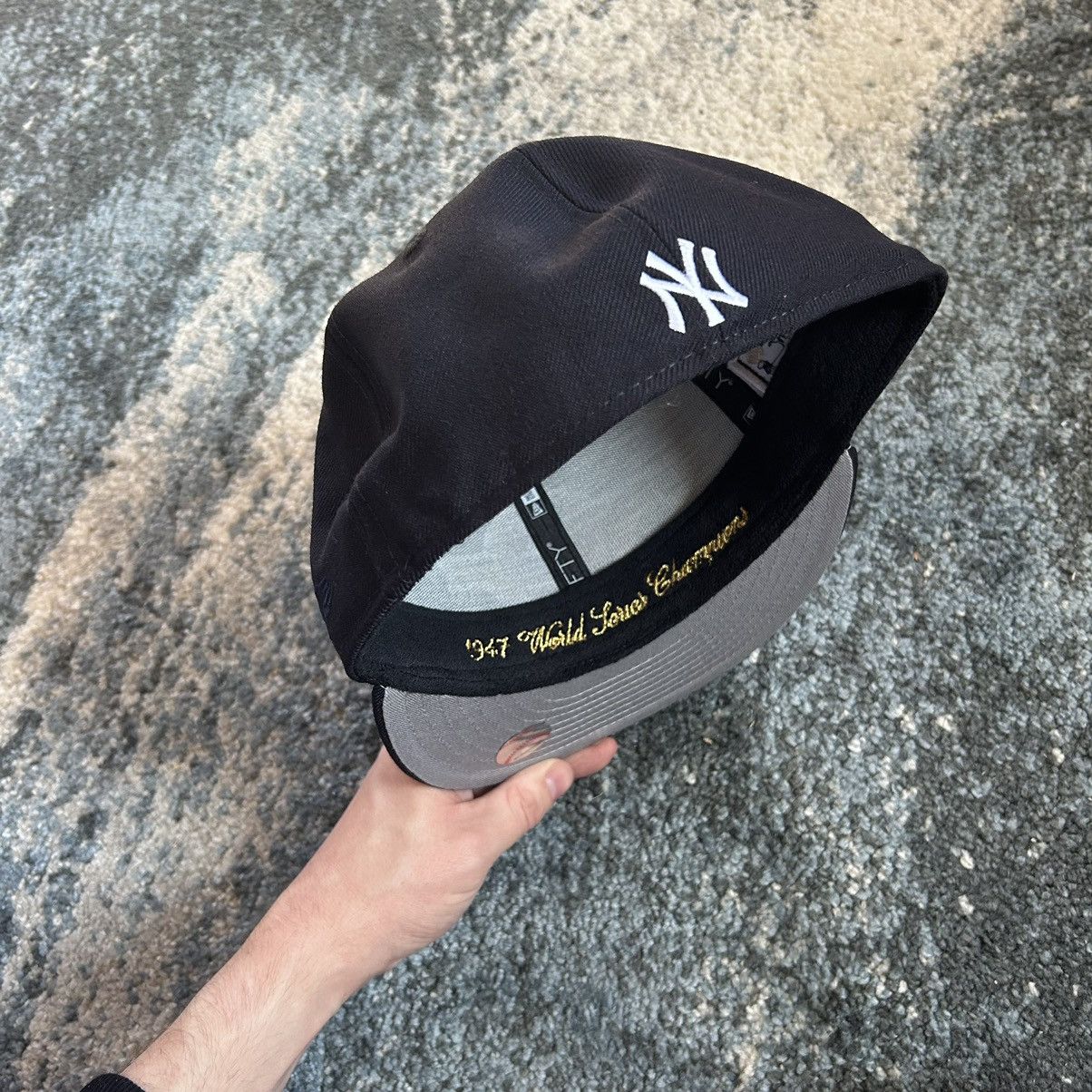 MyFitteds 7 3/8 NEW YORK YANKEES 1947 WORLD SERiES LEATHER PATCH Size ONE SIZE - 14 Thumbnail