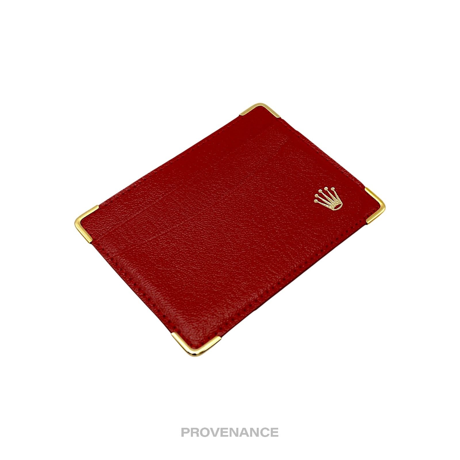 Rolex 🔴 Rolex Card Holder Wallet - Red Leather II Size ONE SIZE - 4 Thumbnail