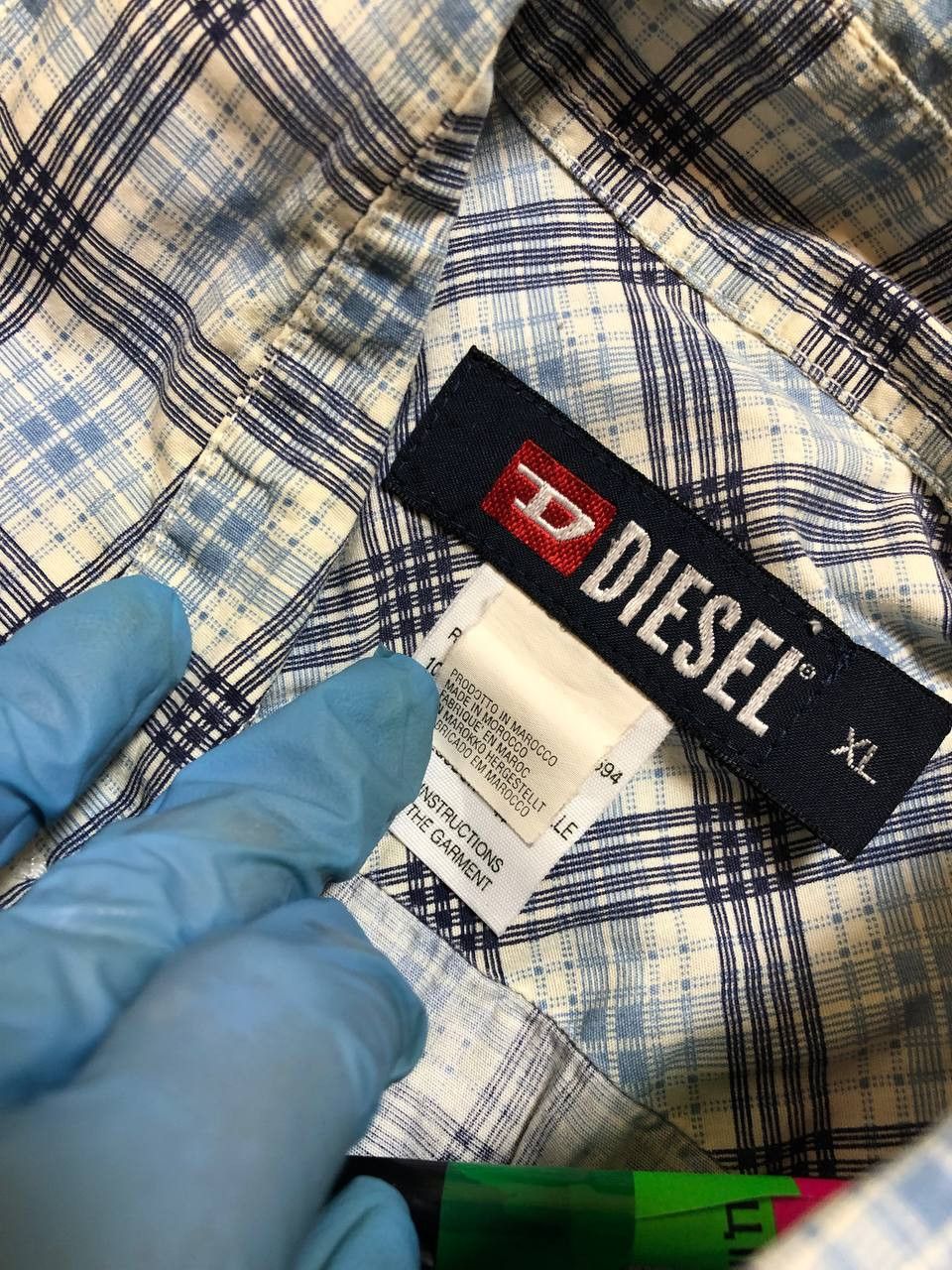 Diesel Diesel Shirt Men's Short Sleeve Patterned Check Pockets Size US XL / EU 56 / 4 - 2 Thumbnail