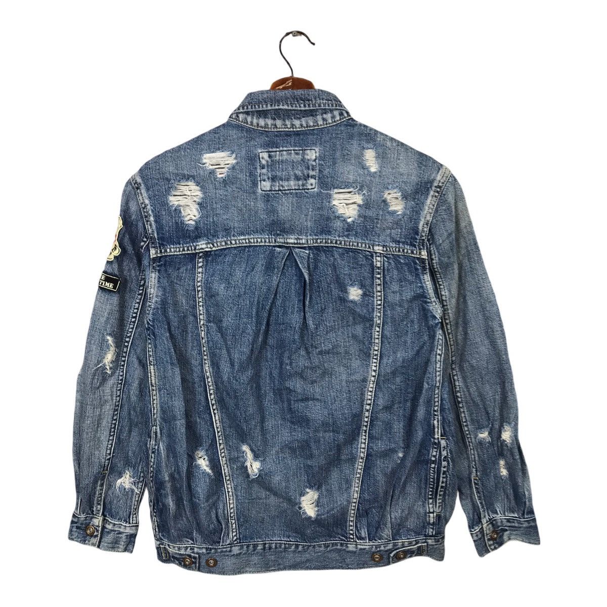 Japanese Brand SLY Women Distressed Denim Jacket SLY Jeans Size ONE SIZE - 11 Thumbnail