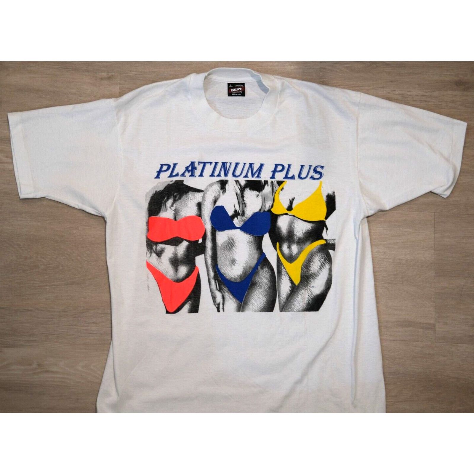 Fruit Of The Loom Vintage 90s Fruit of the Loom Platinum Plus Tee Large White Size US L / EU 52-54 / 3 - 1 Thumbnail