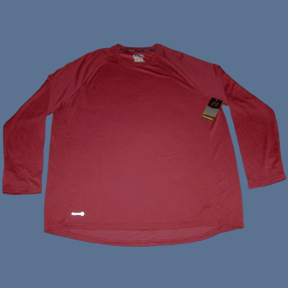 Vintage NWT Russell Training Fit Men's 2XL Crew Performance Shirt - Red/Maroon, Long Sleeve, Polyester Knit, Intellifresh, Logo, Sports, Adult Mens Size US XXL / EU 58 / 5 - 1 Thumbnail