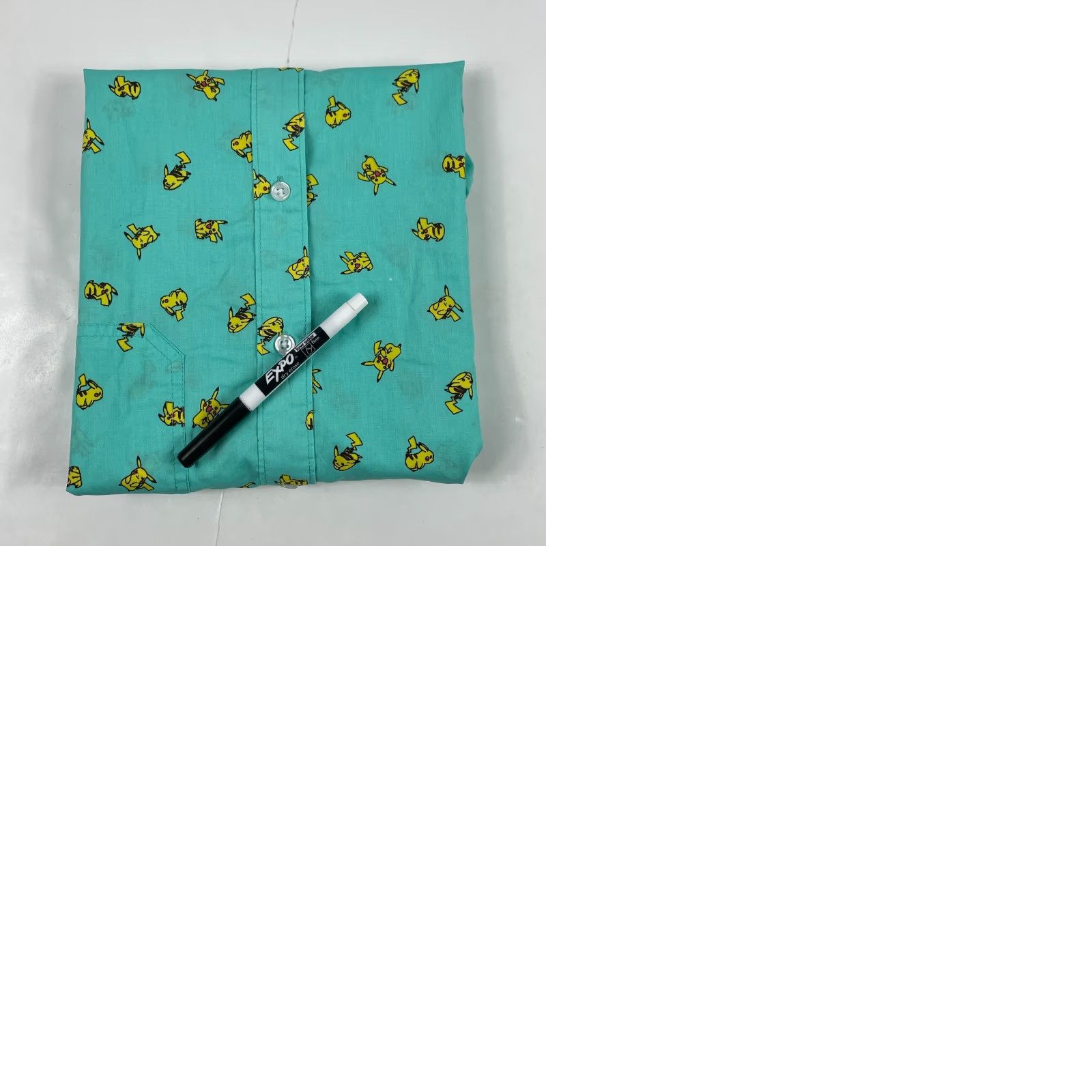 Vintage Pokemon Shirt Mens Medium Green Pikachu Short Sleeve Button Up Golf Gamer Arcade Size US M / EU 48-50 / 2 - 9 Thumbnail