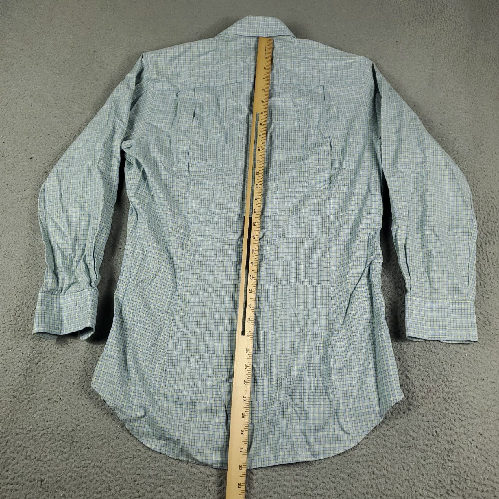 David Donahue David Donahue Mens Shirt Size 16 Blue Plaid Dress Button Up Long Sleeve Size 42R - 3 Thumbnail