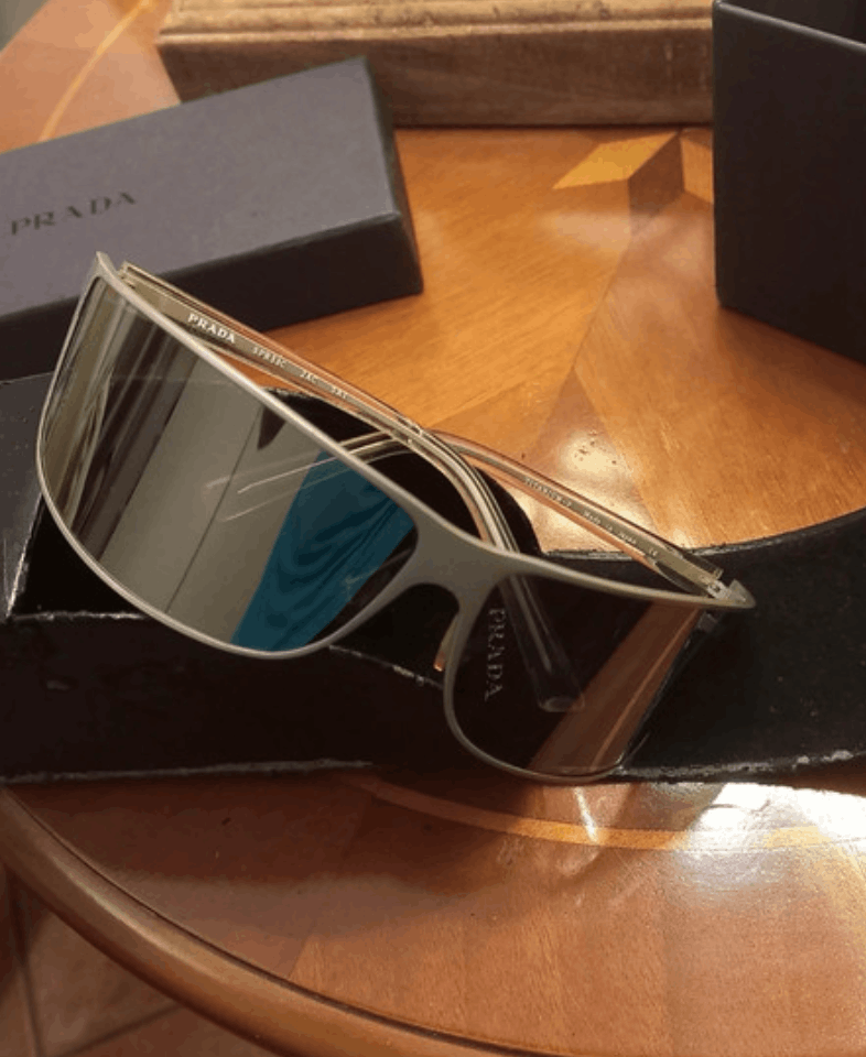 Prada × Vintage PRADA Sunglasses Rimless Sport Metal Frame Shield Wrap Size ONE SIZE - 2 Thumbnail
