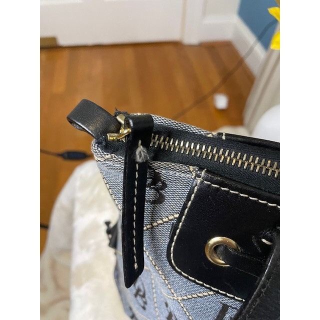 Dooney & Bourke Vintage Dooney & Bourke Denim Canvas Tote Bag Logo Monogram Size ONE SIZE - 4 Thumbnail