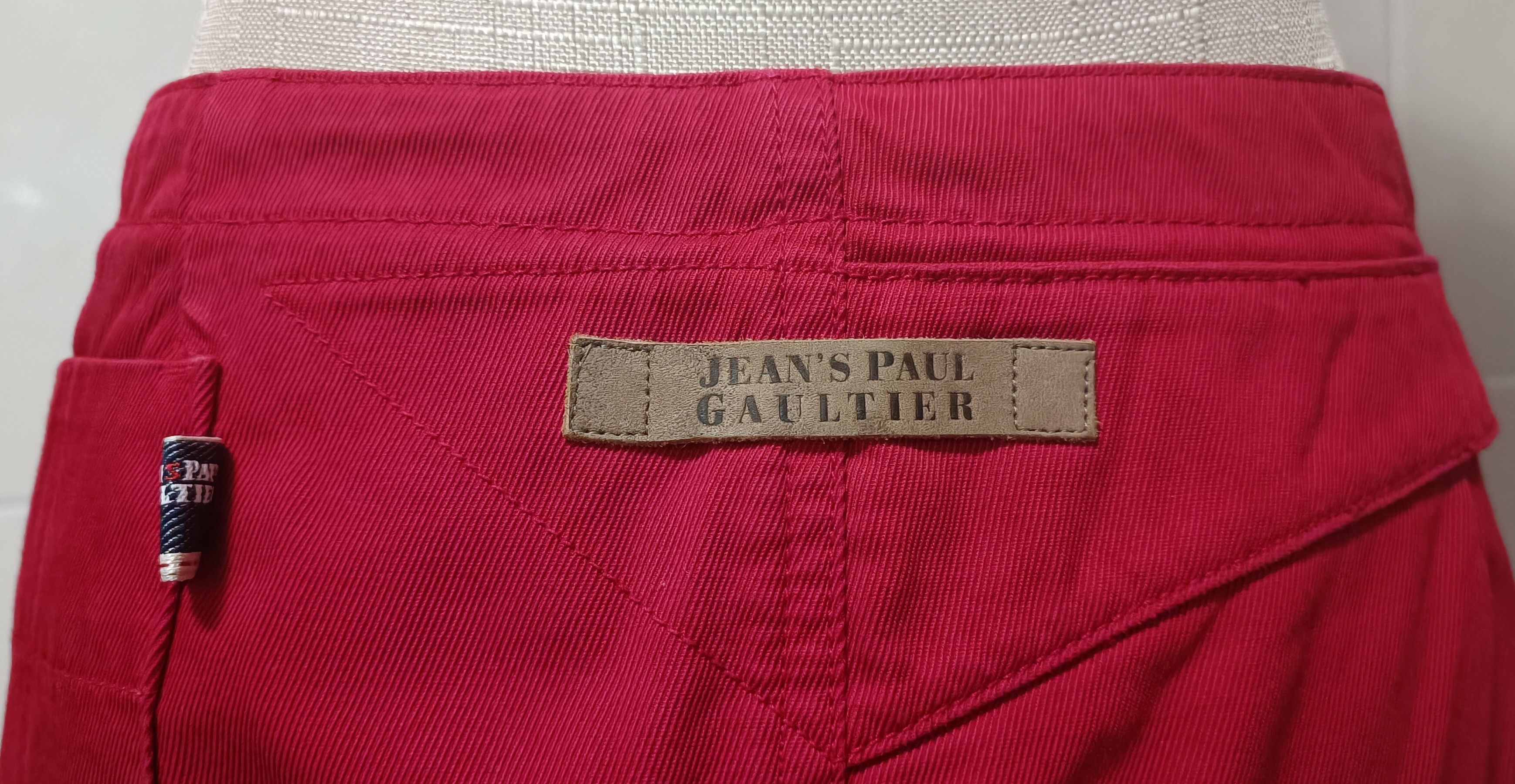 Jean Paul Gaultier 2000's - Asymmetric mini skirt in red denim Size 27" / US 4 / IT 40 - 3 Thumbnail