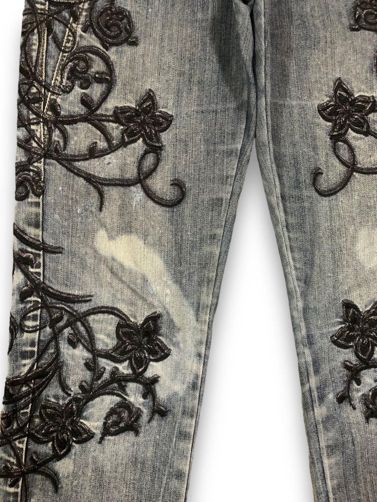 Bray Steve Alan Bray Steve Alan Embroidered Acid Wash Low Rise Skinny Jeans Size US 30 / EU 46 - 7 Thumbnail