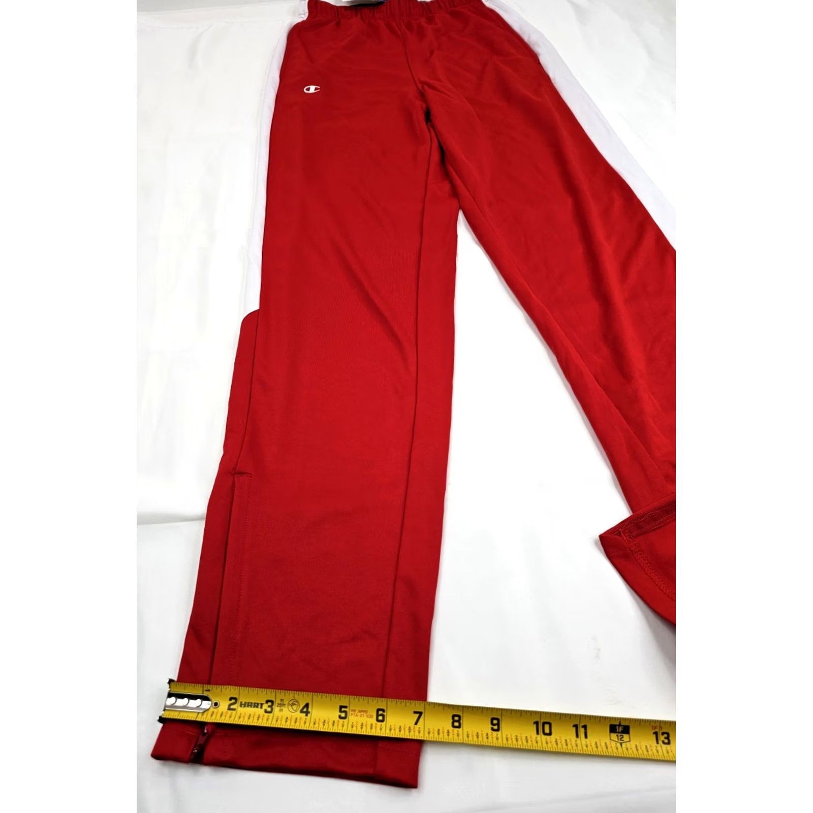 Champion VINTAGE Champion Track Pants Men S Inseam 32 Red NWT Elastic Waist Stripe Down the Side Regular Fit Sportswear Size US 29 - 3 Thumbnail