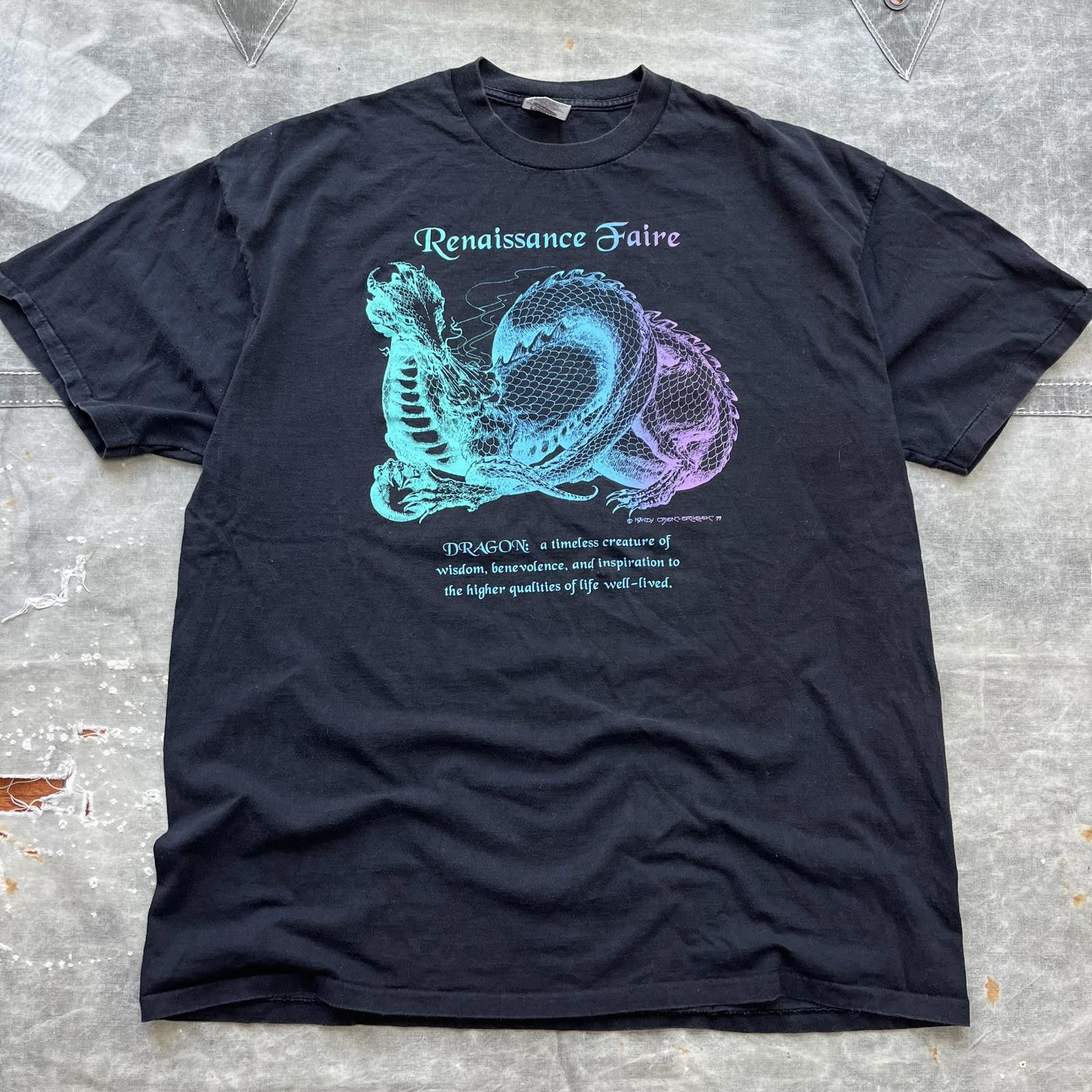 Vintage Vintage Nancy Chien Eriksen Dragon Art Renaissance Faire Tee Size US XXL / EU 58 / 5 - 1 Thumbnail