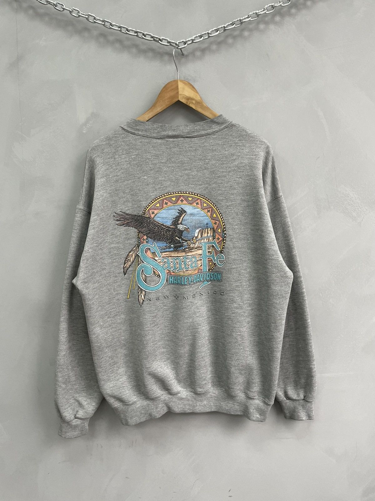 Harley Davidson Retro flames Harley Davidson boxy fit sweatshirt y2k Size US L / EU 52-54 / 3 - 6 Thumbnail