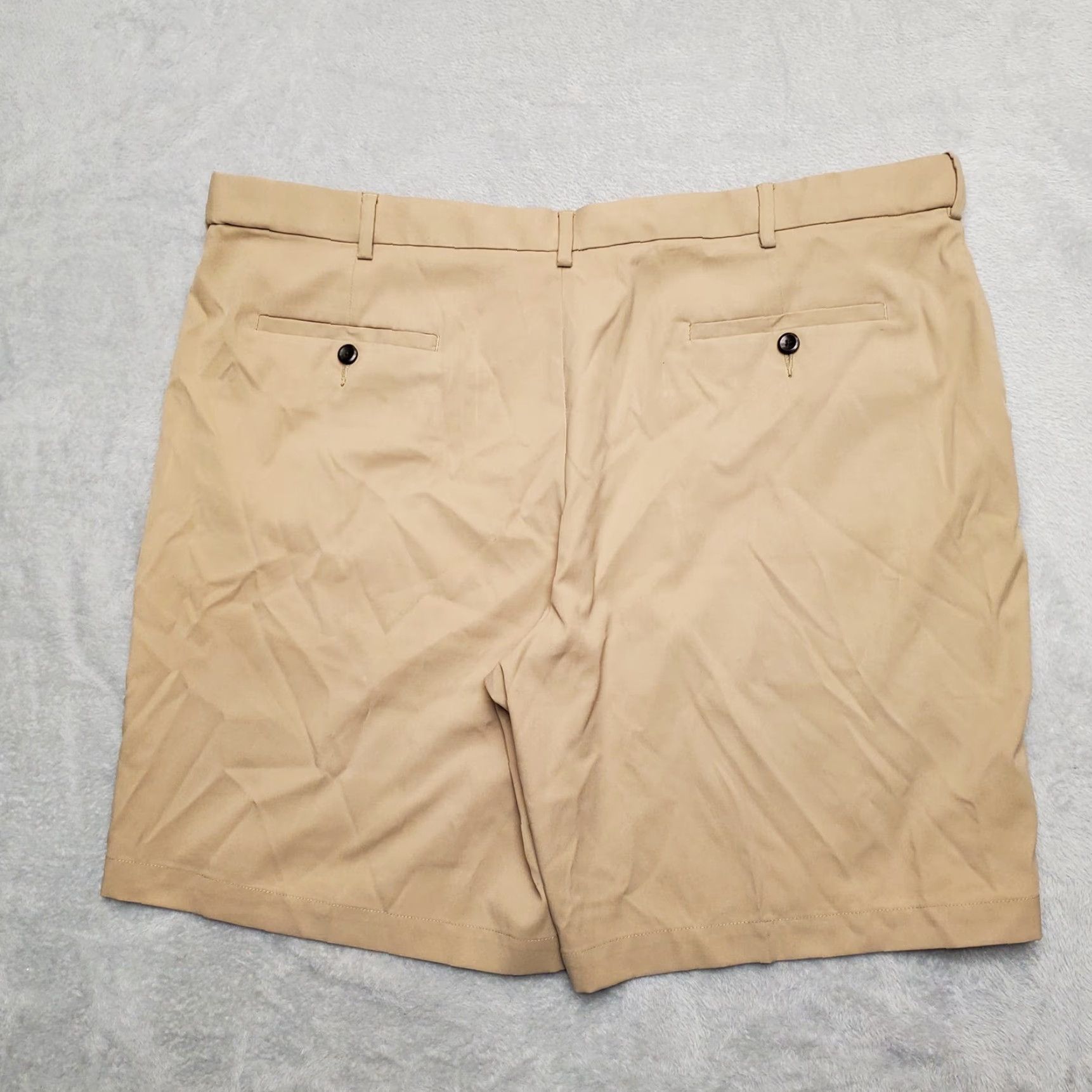 Savane Savane Shorts Mens 42 Beige Flat Front Chino Performance Blend Everyday Comfort Slim Pockets Moisture Wicking Quick Dry Zip Front Mens Size US 42 / EU 58 - 3 Thumbnail