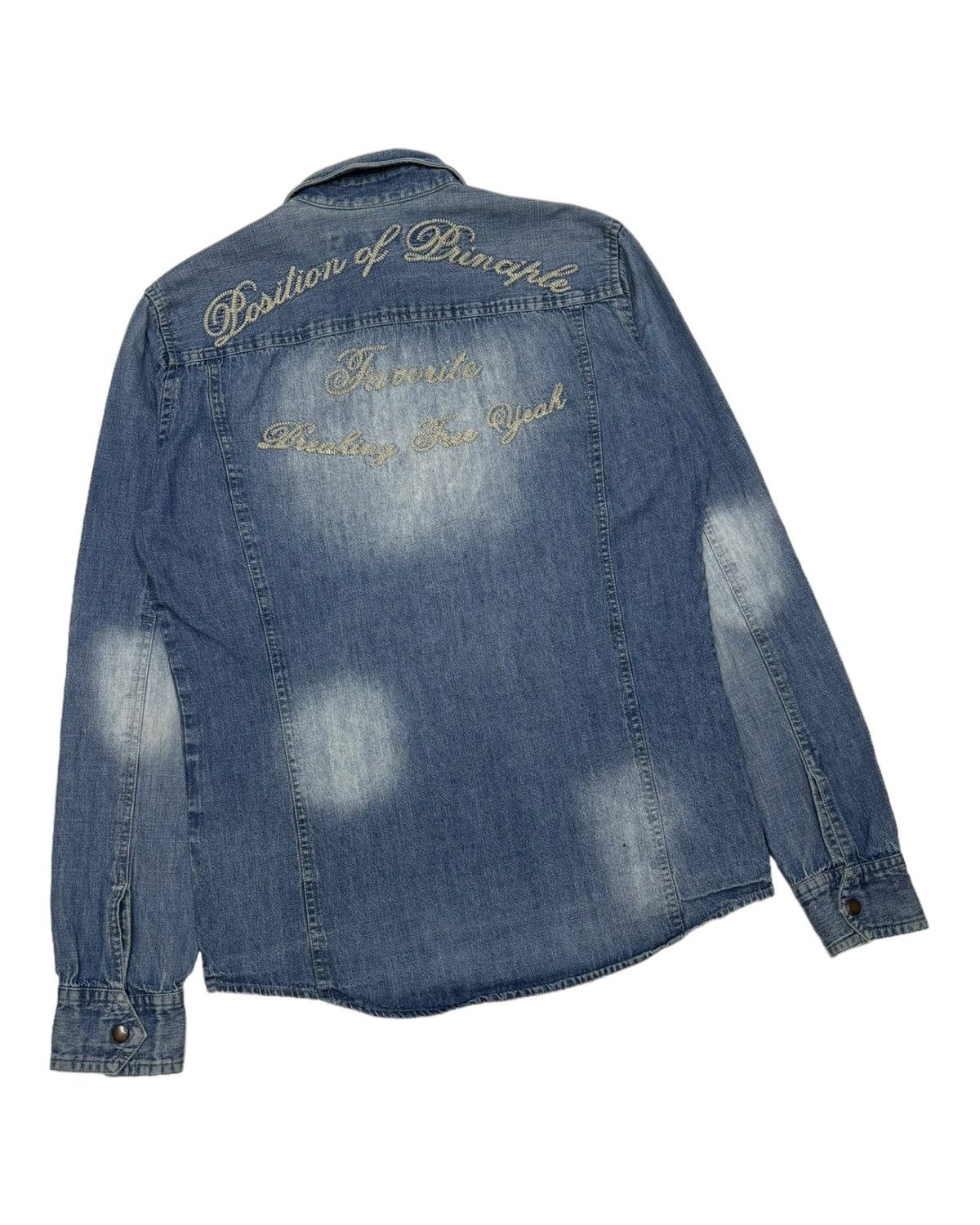 If Six Was Nine 🔥SCHLUSSEL BUTTON UP WESTERN DENIM SHIRT Size US S / EU 44-46 / 1 - 7 Thumbnail