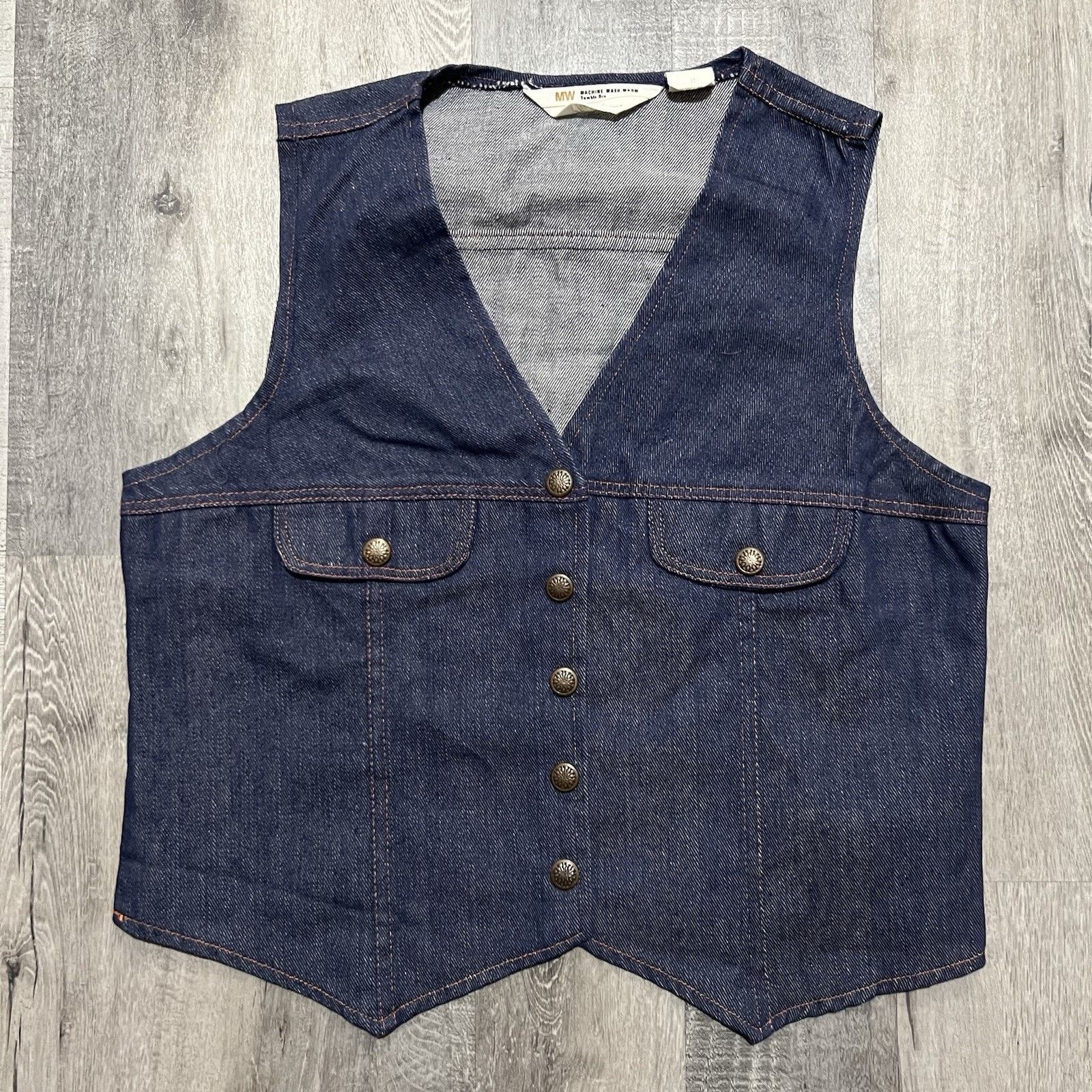 Vintage VTG Montgomery Ward Denim Snap Vest Western Pockets Cowboy Size S / US 4 / IT 40 - 1 Thumbnail