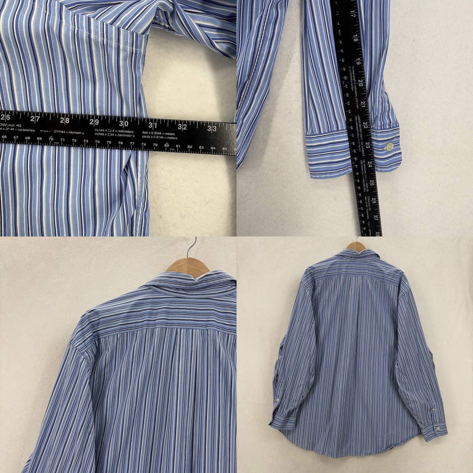 Ralph Lauren Ralph Lauren Shirt Mens Big 3X Blue Stripe Long Sleeve Button Down Classic Pony Shirt Size US XXL / EU 58 / 5 - 8 Thumbnail