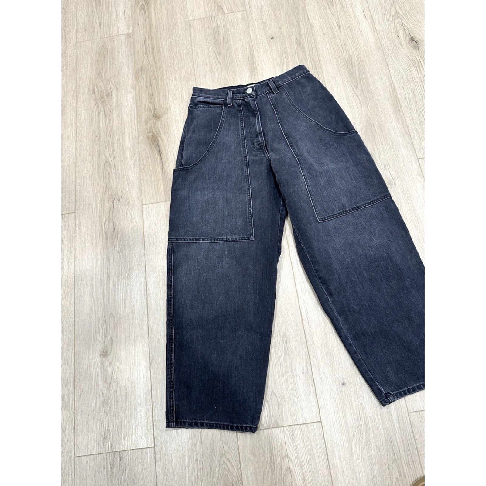 Vintage VINTAGE? No. James Street Co Jeans Women Barrell Fit Wide Black Gray Size 28x26 Size 28" / US 6 / IT 42 - 3 Thumbnail