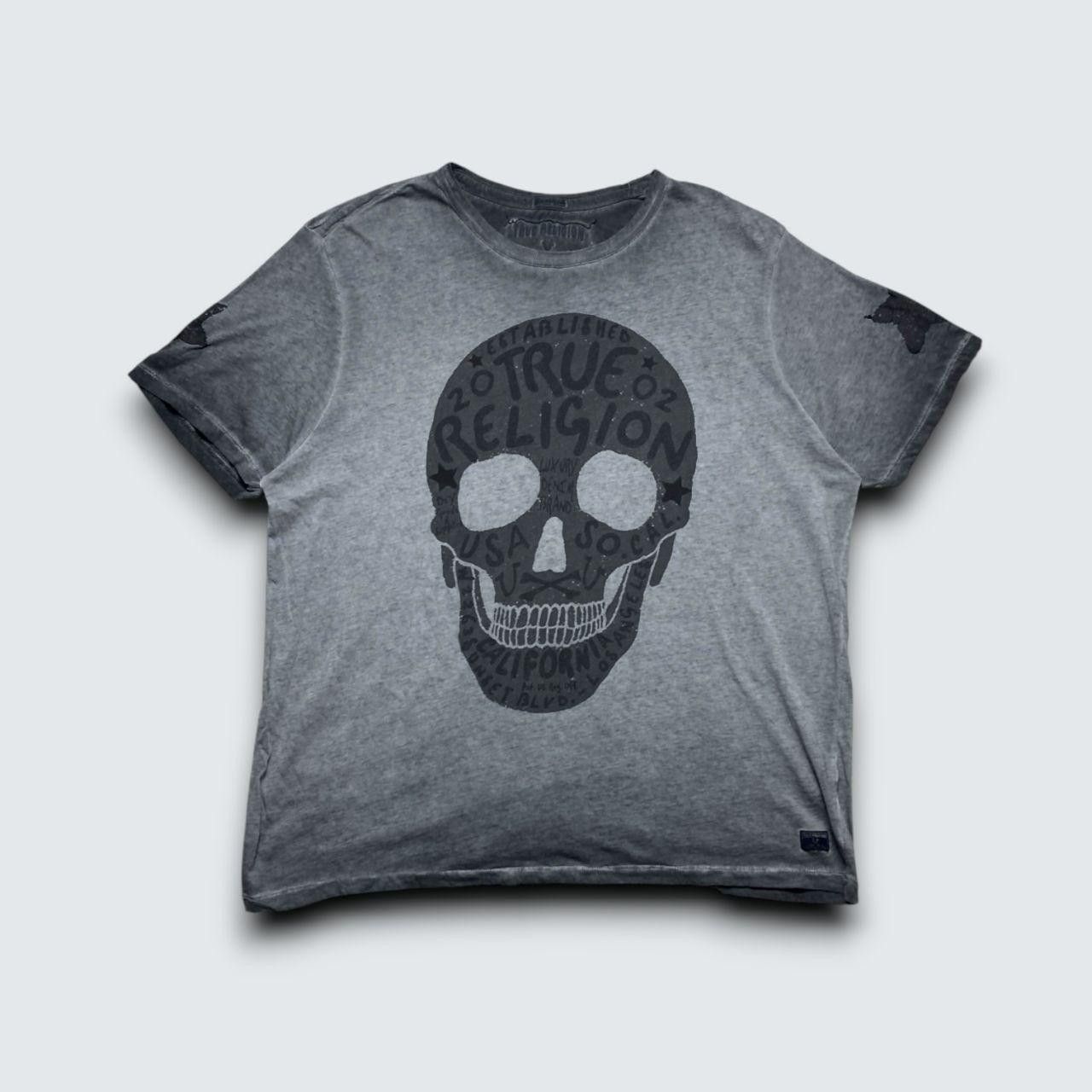 True Religion Vintage True Religion Distressed Skull Tee Grey XXL Size US XXL / EU 58 / 5 - 1 Thumbnail