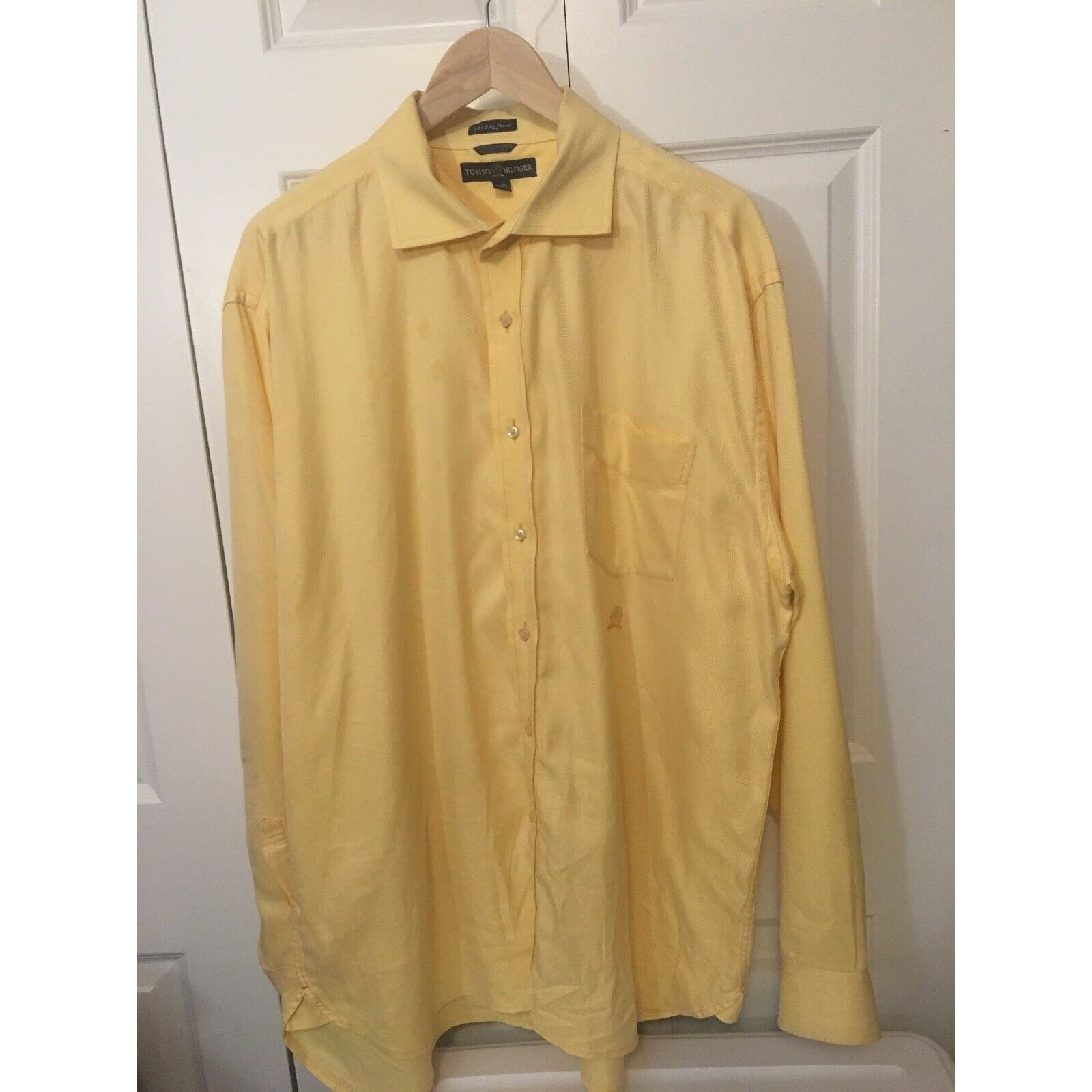 Tommy Hilfiger Tommy Hilfiger "80's 2 PLY Fabric Cotton" Yellow Button Fron Size US XL / EU 56 / 4 - 4 Thumbnail