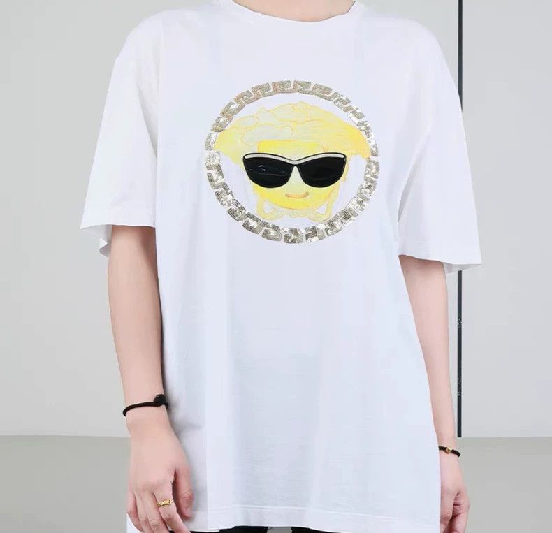 Versace Versace Men's crew neck white embroidered short-sleeved T- Size L / US 10 / IT 46 - 1 Thumbnail