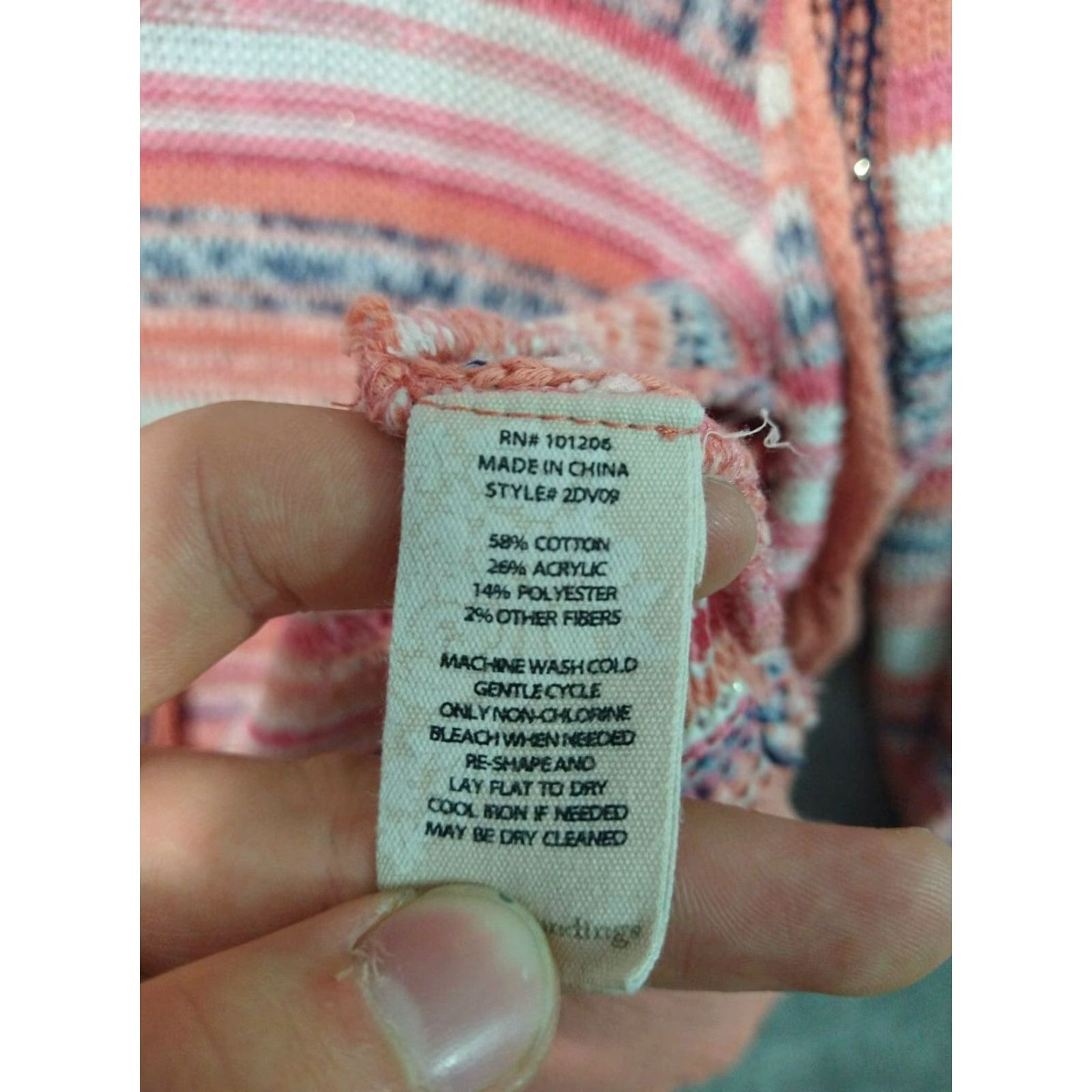 Soft Surroundings Soft Surroundings Sweater Womens Medium Pink Striped Open Front Cardigan Size M / US 6-8 / IT 42-44 - 6 Thumbnail