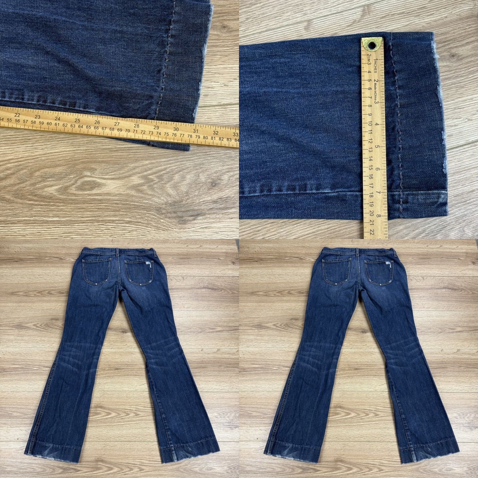 Old Navy Old Navy Jeans Women's Ultra Low Rise Slim Bootcut Button Fly 6 Distressed Blue Regular 31in Inseam Size 28" / US 6 / IT 42 - 8 Thumbnail