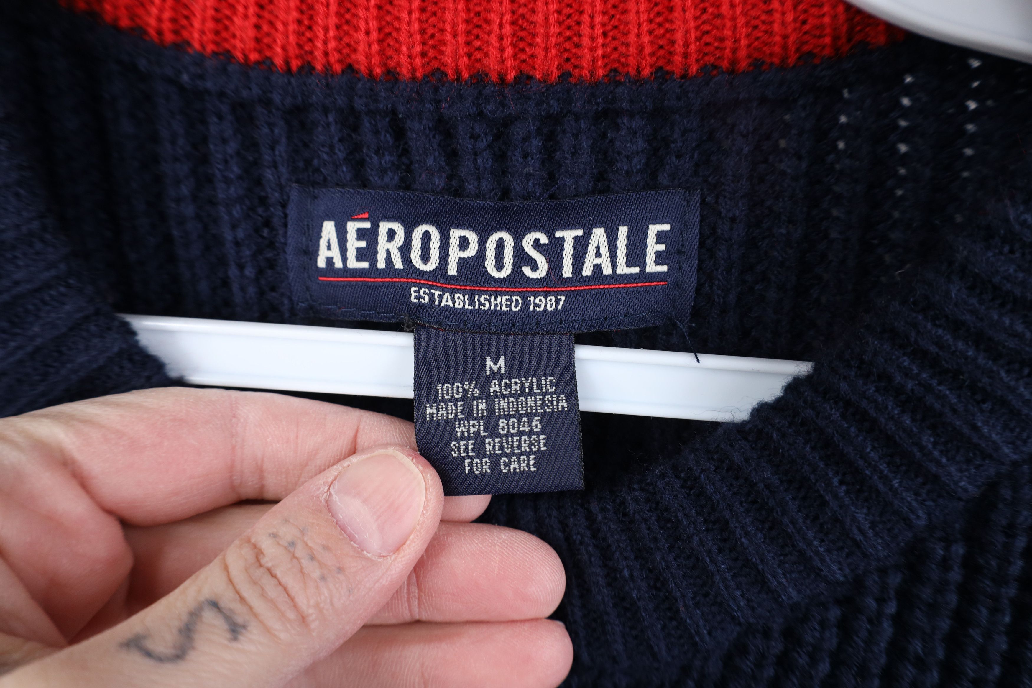Aeropostale Vintage 90s Y2K Aeropostale Chunky Ribbed Knit Sweater Size US M / EU 48-50 / 2 - 4 Thumbnail