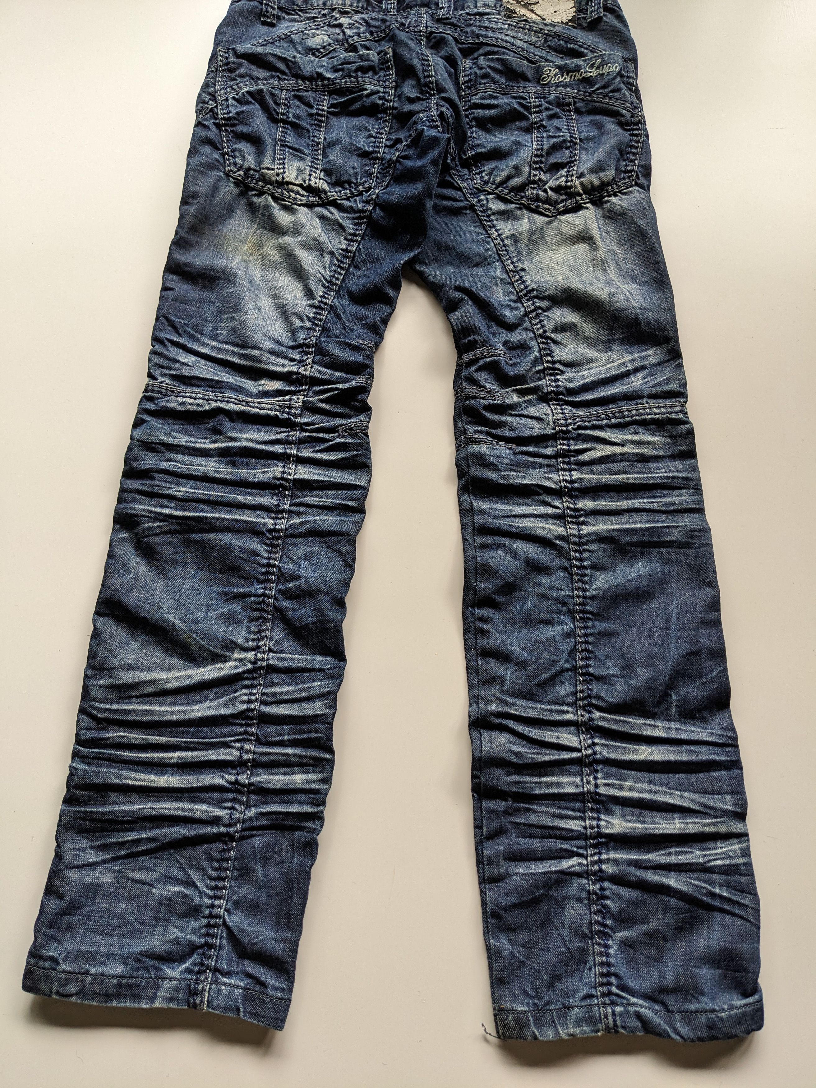 Japanese Brand Kosmolupo wrinkle clawmark indigo jeans Size US 34 / EU 50 - 7 Thumbnail
