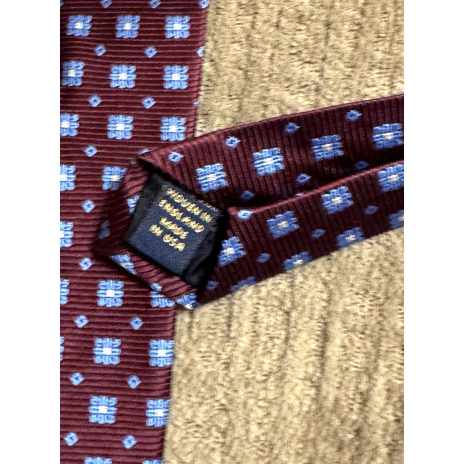 Brooks Brothers Brooks Brothers MINT Maroon Blue Mens Silk Necktie Tie Ascot - Mens Silk Neck Tie Brooks Brothers Size ONE SIZE - 6 Thumbnail