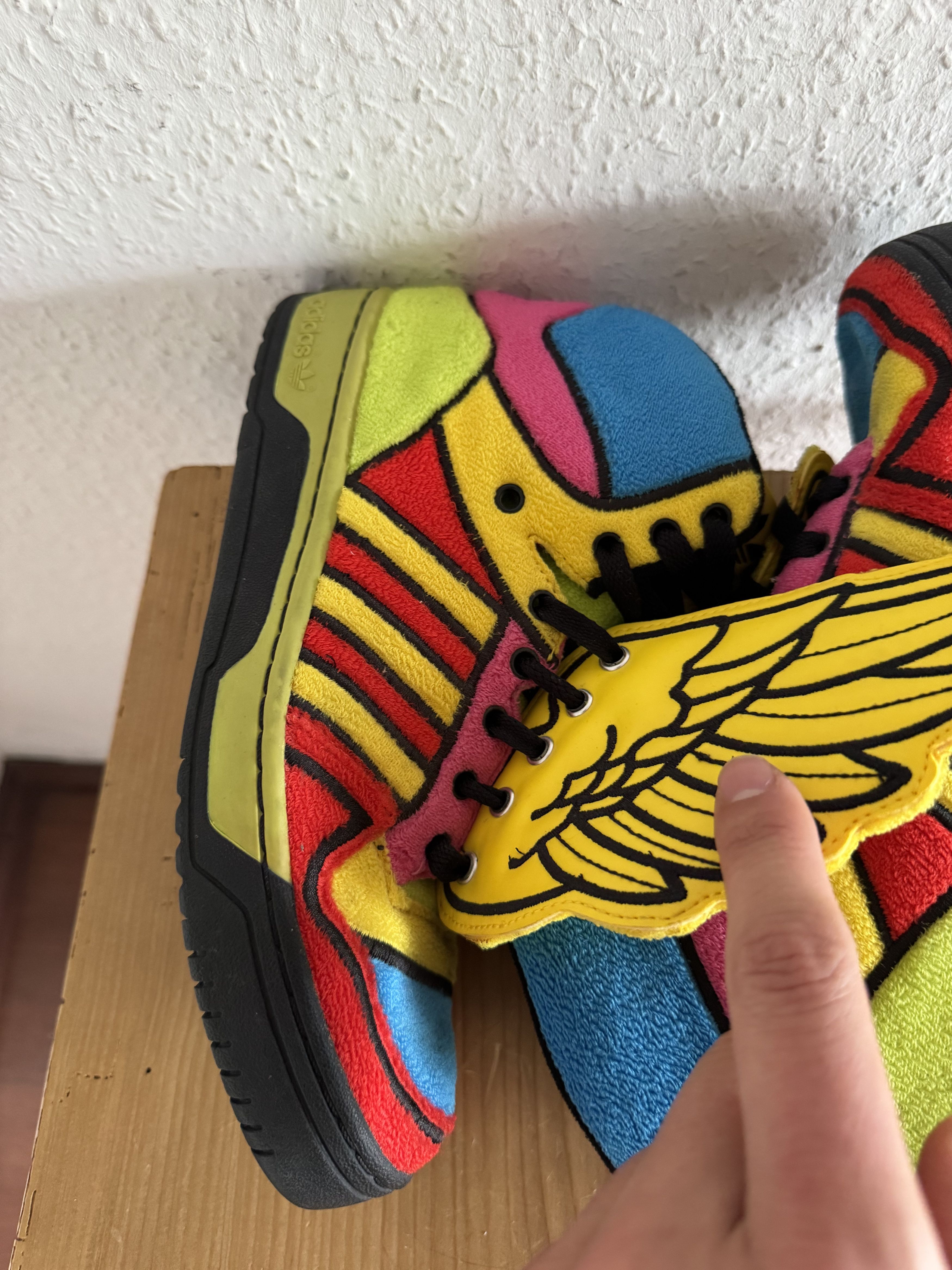 Adidas × Jeremy Scott Winged Rainbow Fleece Sneakers Size US 7.5 / EU 40-41 - 8 Thumbnail