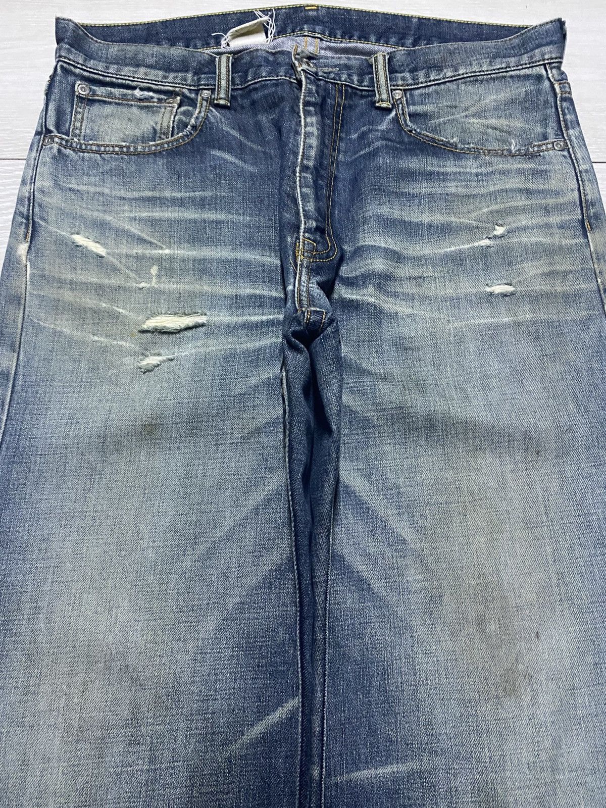 realmad HECTIC Vintage Real Hectic Mud Wash Grunge Distressed Baggy Jeans Size US 35 - 3 Thumbnail