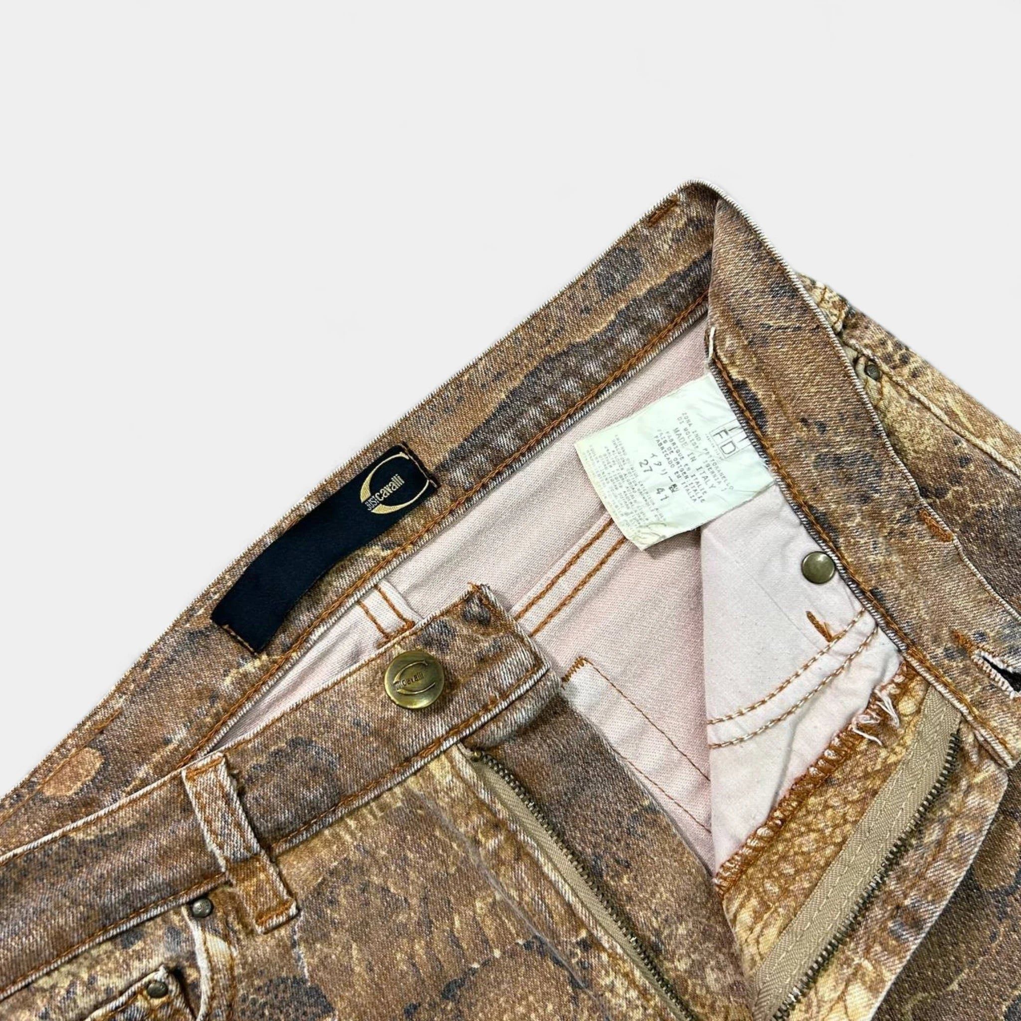 Roberto Cavalli Just Cavalli 2000s Snakeskin Pattern Pants Size 27" / US 4 / IT 40 - 3 Thumbnail