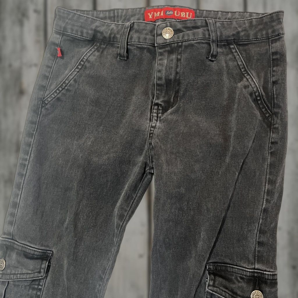 Denime VINTAGE YMI Jeans Women Cargo Denim Black Flared 30in Inseam Size 5wear Bag Cultures? Size 27" / US 4 / IT 40 - 1 Thumbnail