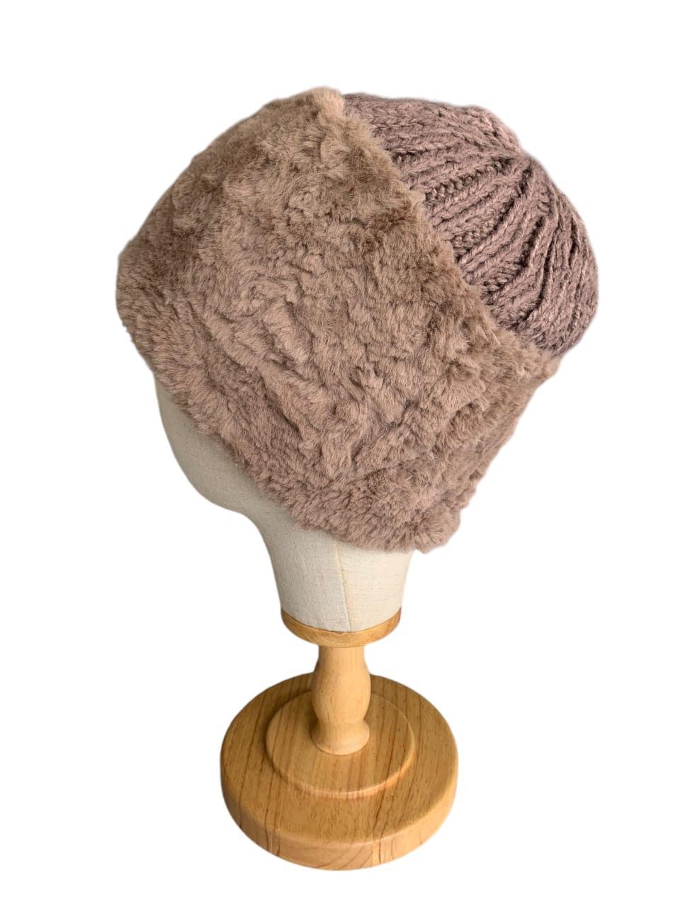 Japanese Brand Fur Mohair Rare design Beanie Hat☠️ Size ONE SIZE - 3 Thumbnail
