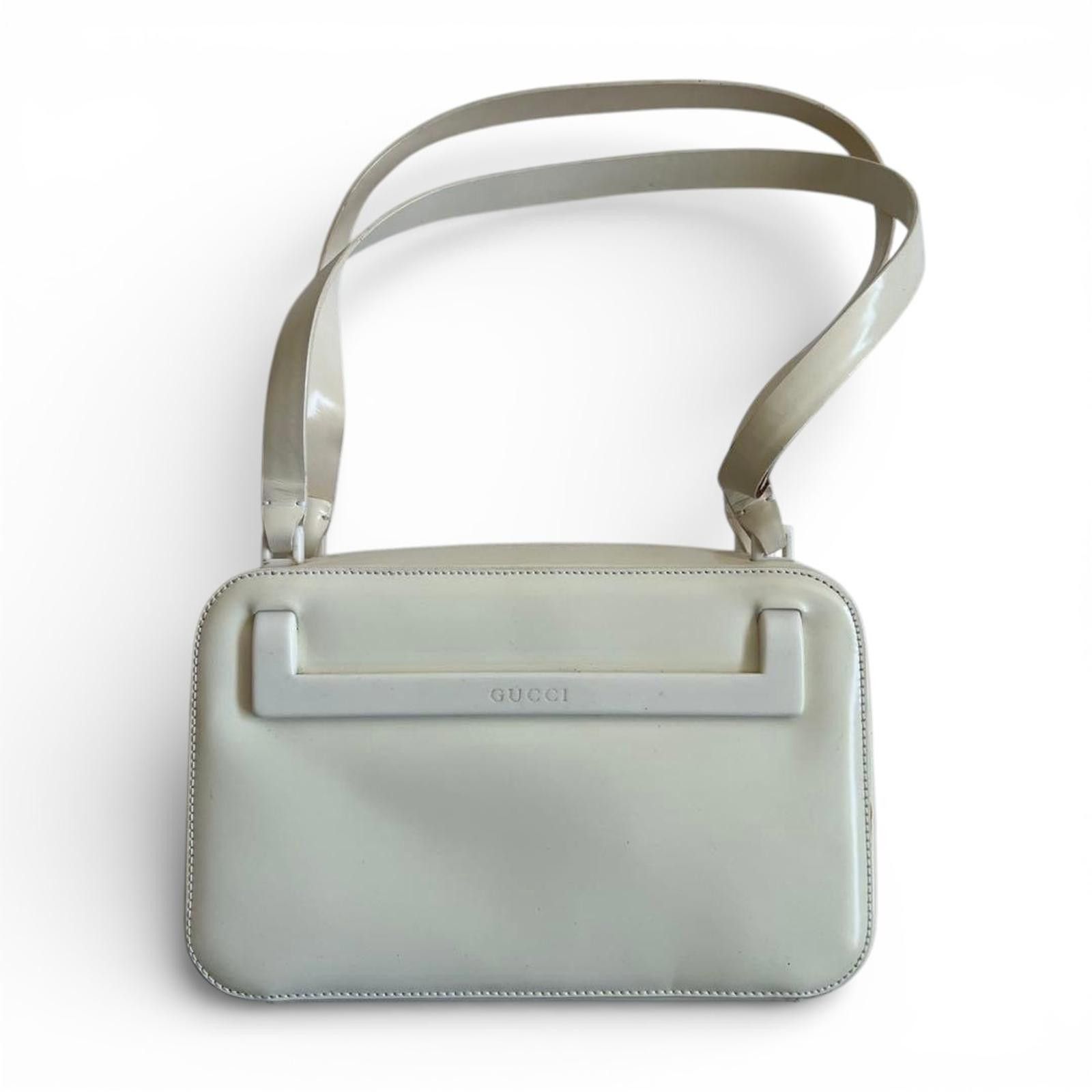 Gucci Gucci - White Patent Leather Shoulder Bag Tom Ford Size ONE SIZE - 4 Thumbnail