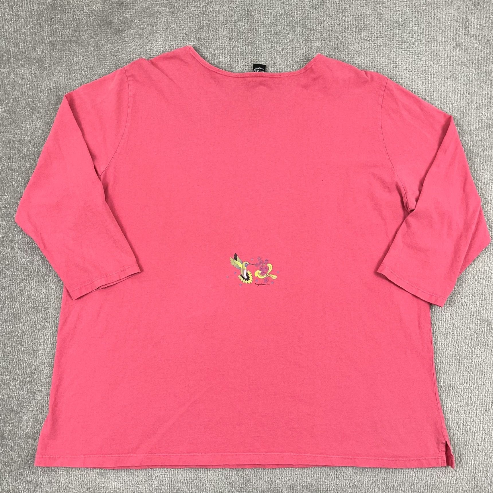 Pinko VINTAGE Sabaku Blouse Shirt Womens 1X Pink Birds Animals Floral 100% Cotton Casual Wear USA Womens Size XL / US 12-14 / IT 48-50 - 7 Thumbnail