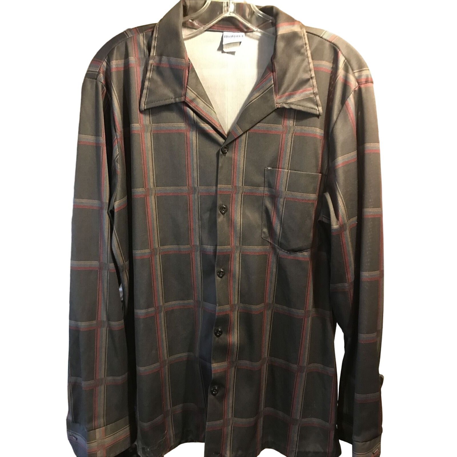 Other Marina of California VTG Mens L Brown Striped LS Poly Shirt Size US L / EU 52-54 / 3 - 1 Thumbnail