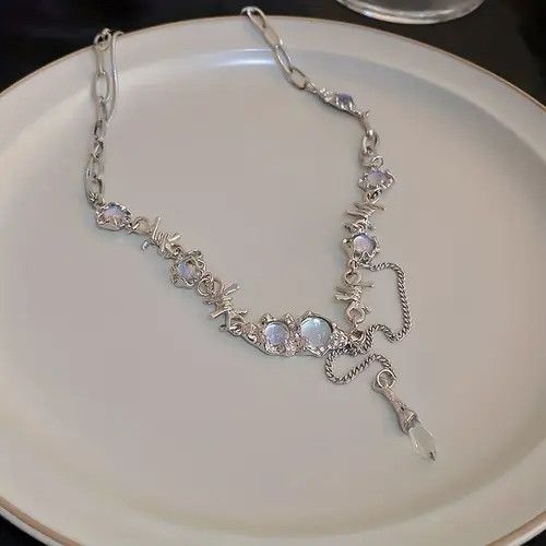 Jewelry Y2K Irregular Moon stone Adjustable Necklace Size ONE SIZE - 2 Thumbnail