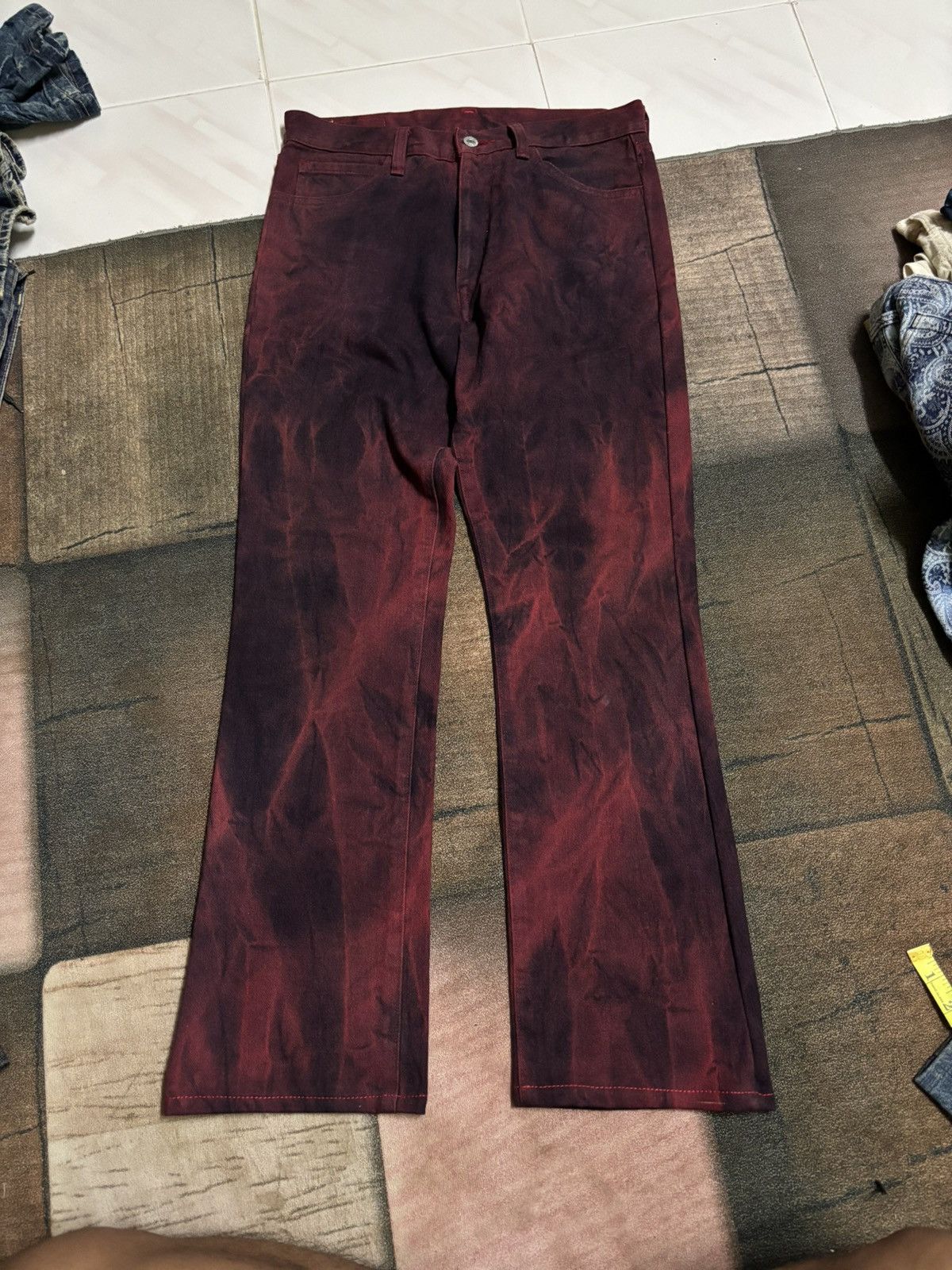 If Six Was Nine flare smoky red black bobson jeans japanese Size US 30 / EU 46 - 17 Thumbnail