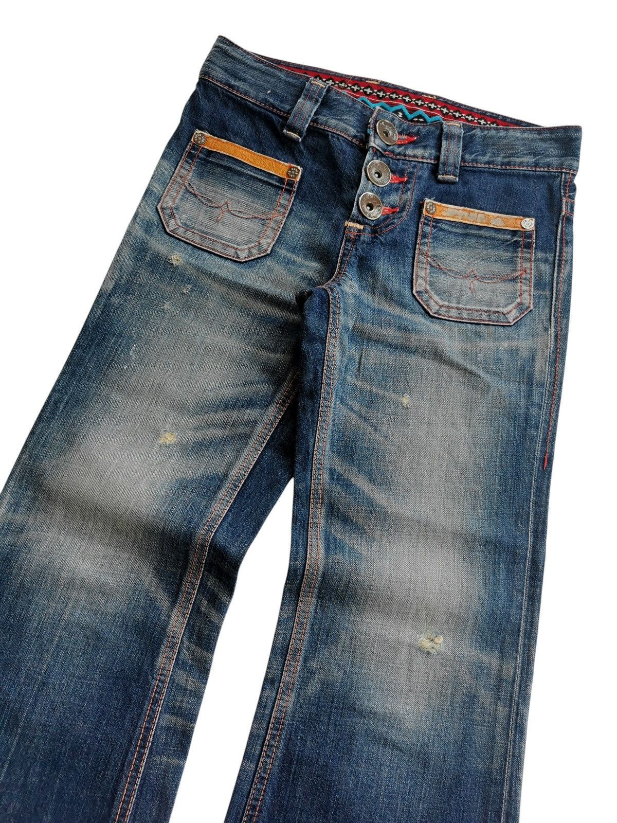 Tornado Mart Vtg Edwin BlueTrip Bushpant Mudwash Bootcut,Flared Denim Size US 28 / EU 44 - 6 Thumbnail