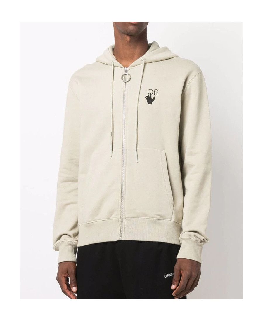Off-White Beige Bubble Arrows Logo Zip Hoodie Size US M / EU 48-50 / 2 - 3 Thumbnail