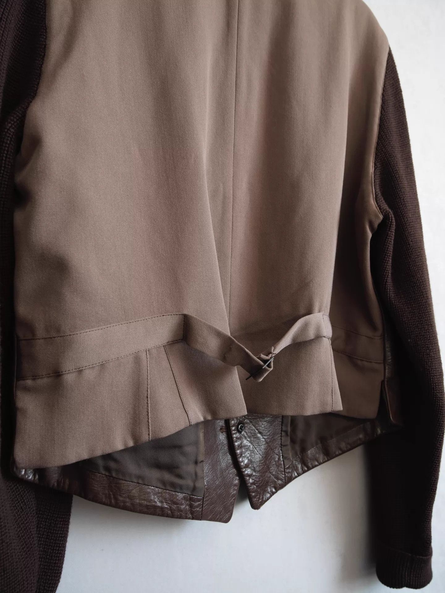 Yohji Yamamoto Yohji Yamamoto 91AW Knit Leather Panel Short Jacket Size US S / EU 44-46 / 1 - 6 Thumbnail