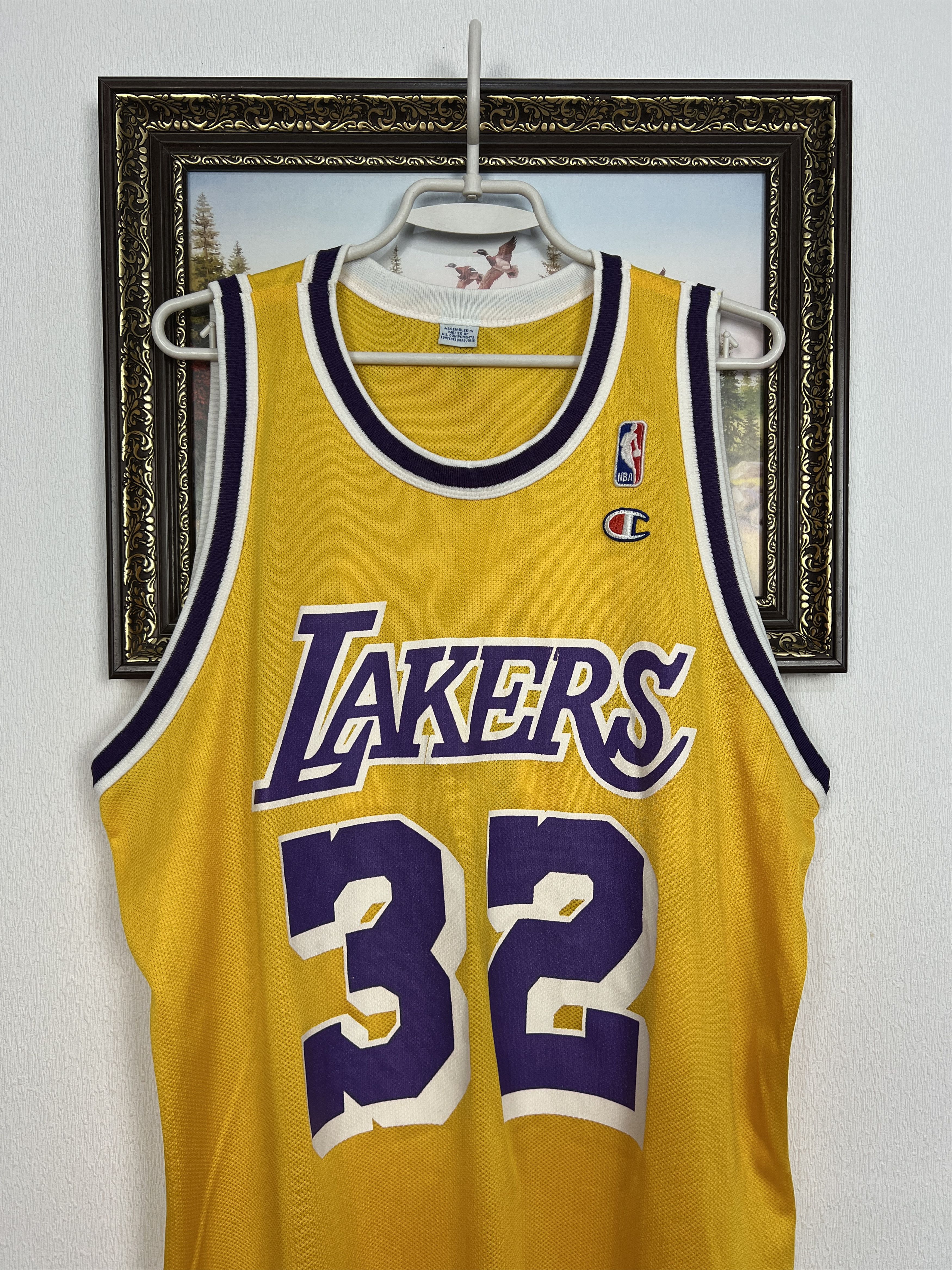 Champion Vintage 90's Los Angeles Lakers Johnson NBA Jersey Shirt Size US XL / EU 56 / 4 - 2 Thumbnail