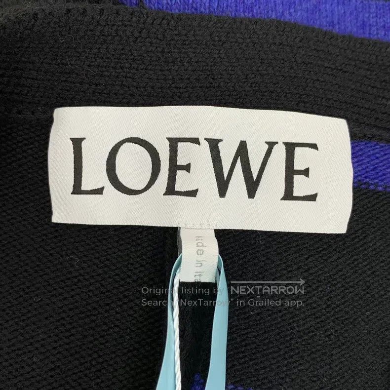 Loewe Loewe Black striped logo embroidered wool V-neck single-br Size XS / US 0-2 / IT 36-38 - 6 Thumbnail
