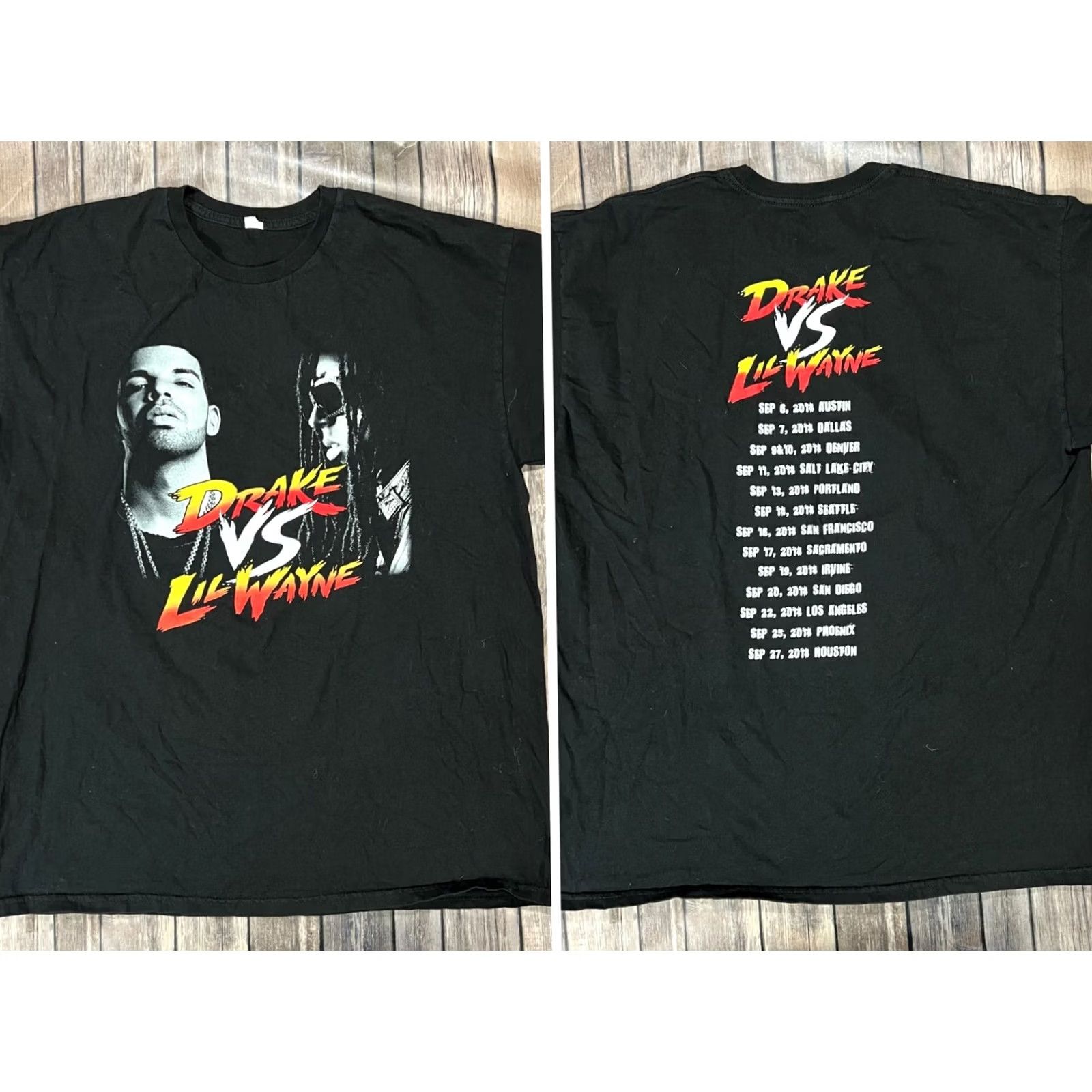 Vintage Drake Vs. Lil Wayne 2014 Tour Concert Shirt Dates Large Mens Hip Hop Rap Shirt Size US L / EU 52-54 / 3 - 6 Thumbnail