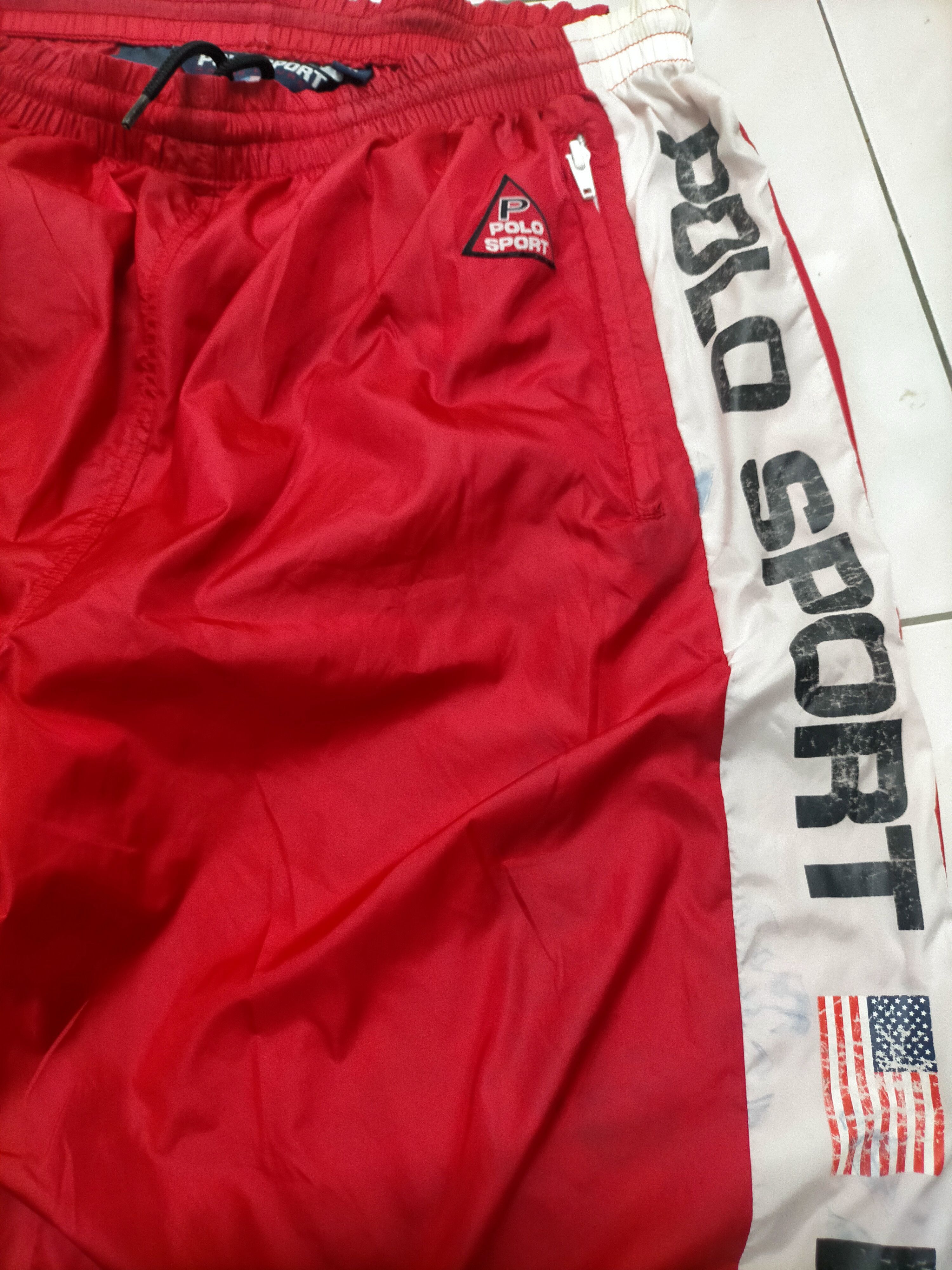 Polo Ralph Lauren × Vintage Vintage Polo Sport Og Nylon Track Pants 90s Size US 37 - 3 Thumbnail