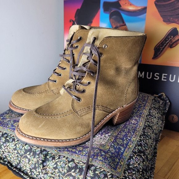 Red Wing Red Wings Clara Leather Suede Ankle High Heel Boots - 7b Size US 7 / IT 37 - 4 Thumbnail