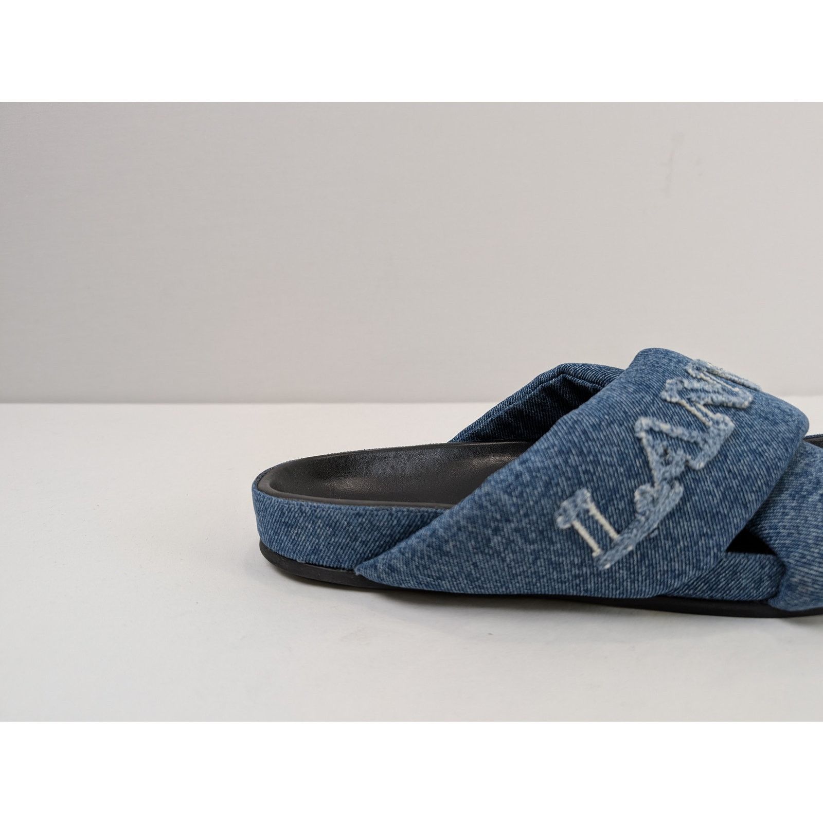 Lanvin o1rshd1 Cross Sandal Slipper with Denim in Blue Size US 10 / EU 43 - 5 Thumbnail