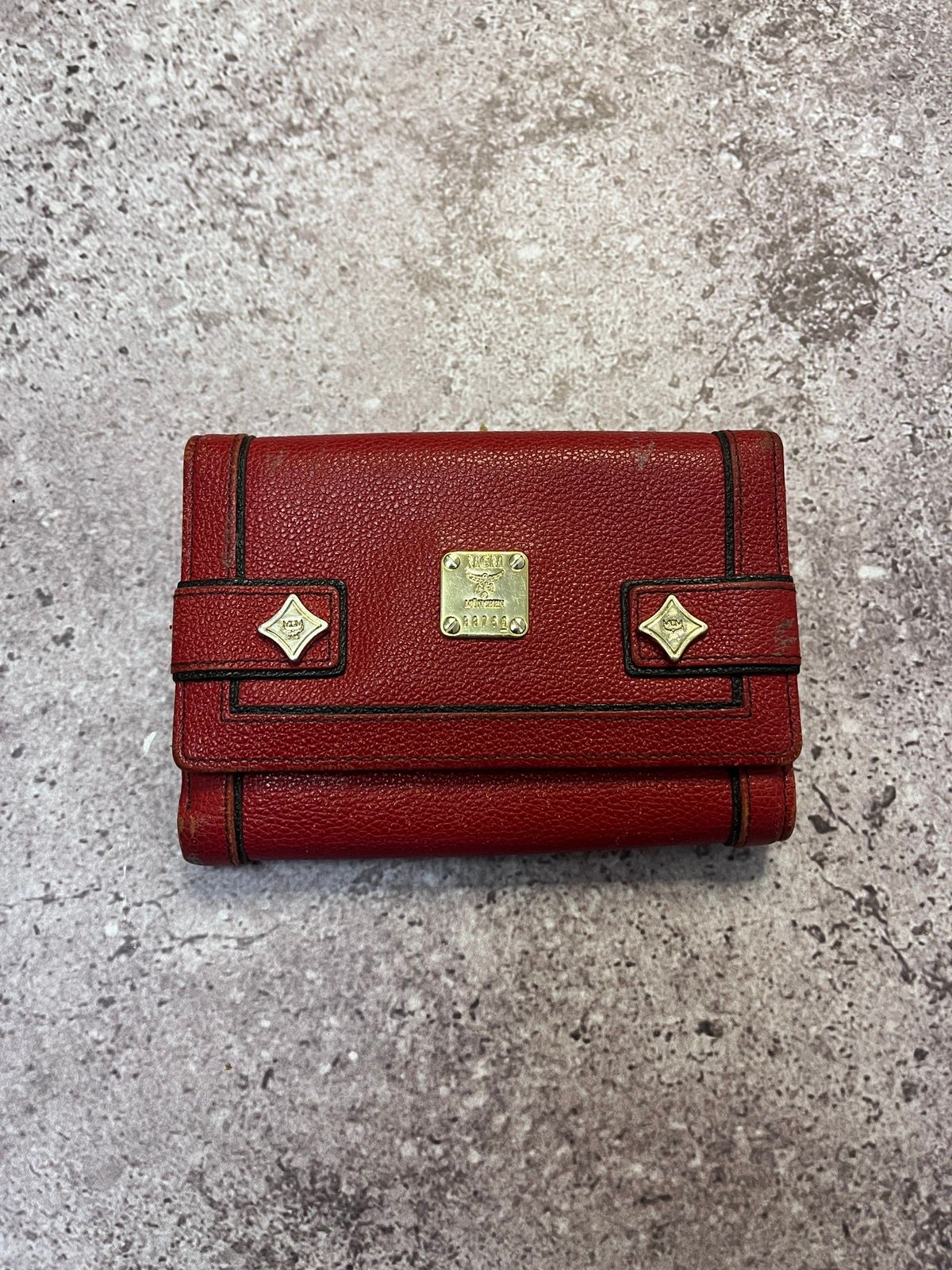 Pre-owned Mcm X Vintage Mcm Vintage Wallet In Red