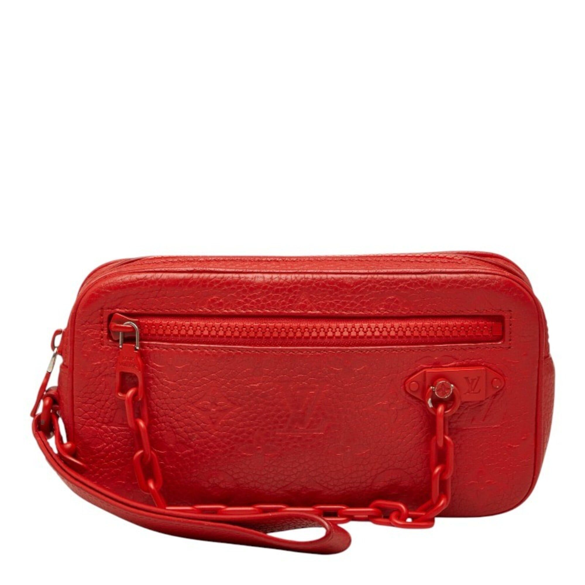 Louis Vuitton Louis Vuitton Taurillon Monogram Pochette Volga Clutch Bag, Second M53555, Red Leather, Women's LOUIS VUITTON Size ONE SIZE - 1 Thumbnail