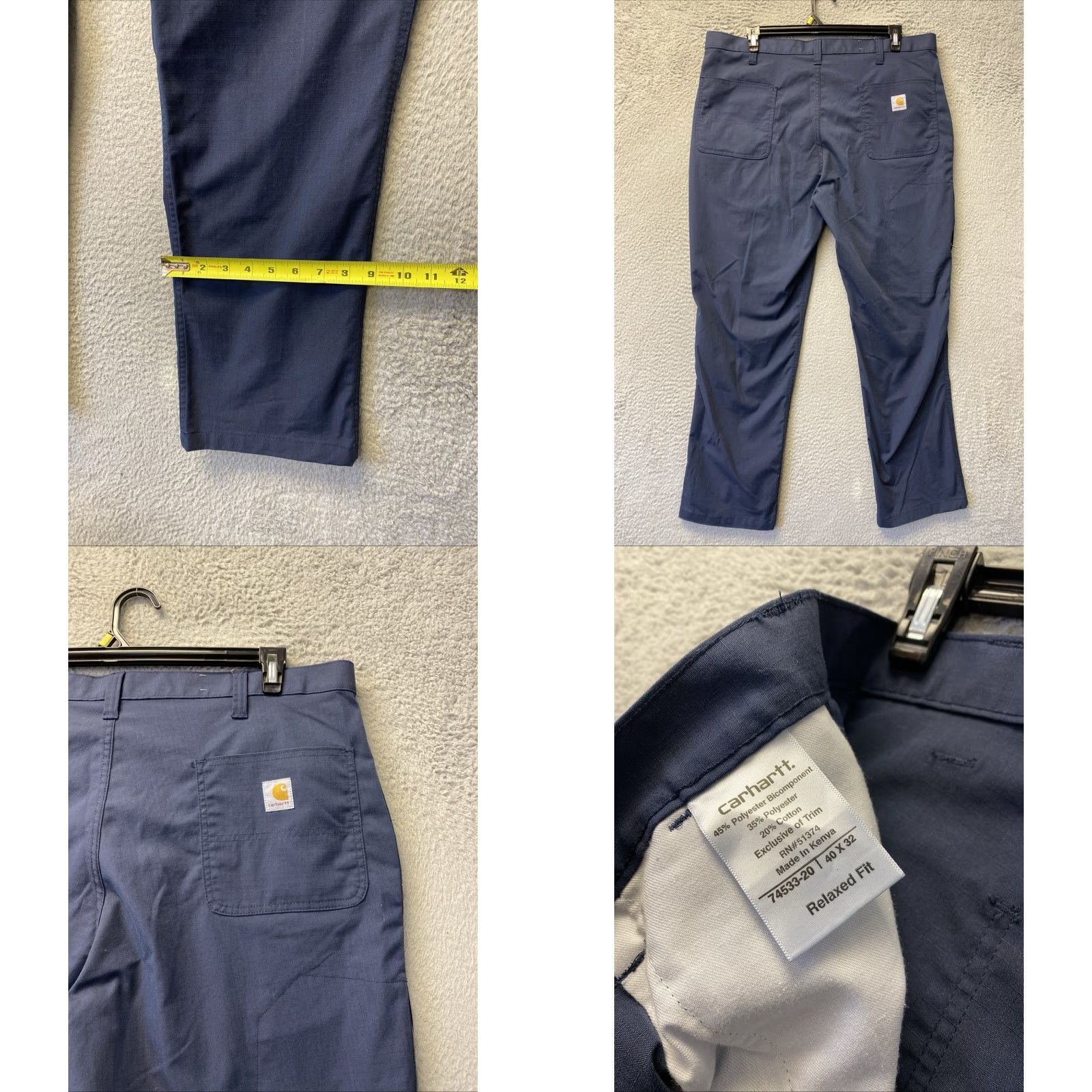 Carhartt Carhartt Pants Men 40x32 Cargo Workwear Blue 160-26 Relaxed Straight 5-Pocket Zipper Button Carhartt Branding Size US 40 / EU 56 - 9 Thumbnail